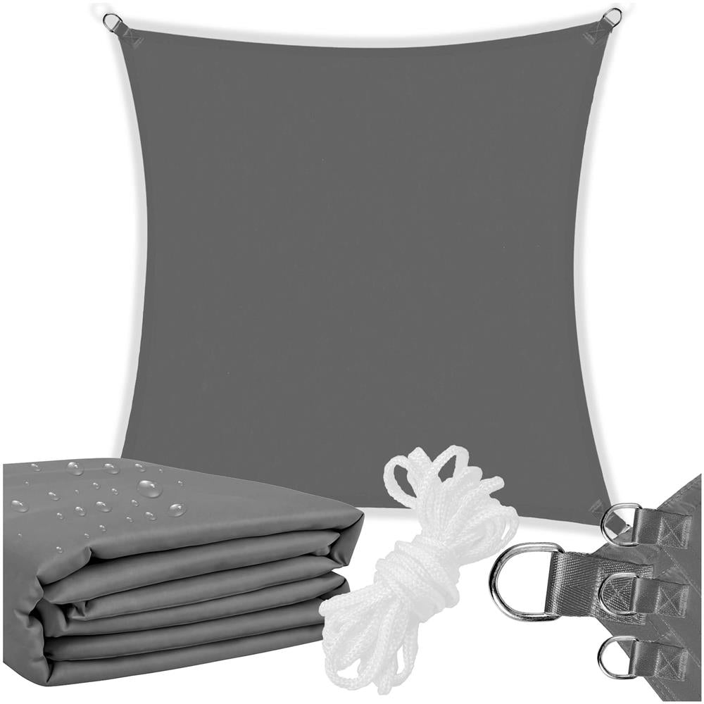 Prelata umbrire 4x4 m pentru terasa sau balcon, impermeabila, protectie UV, gri