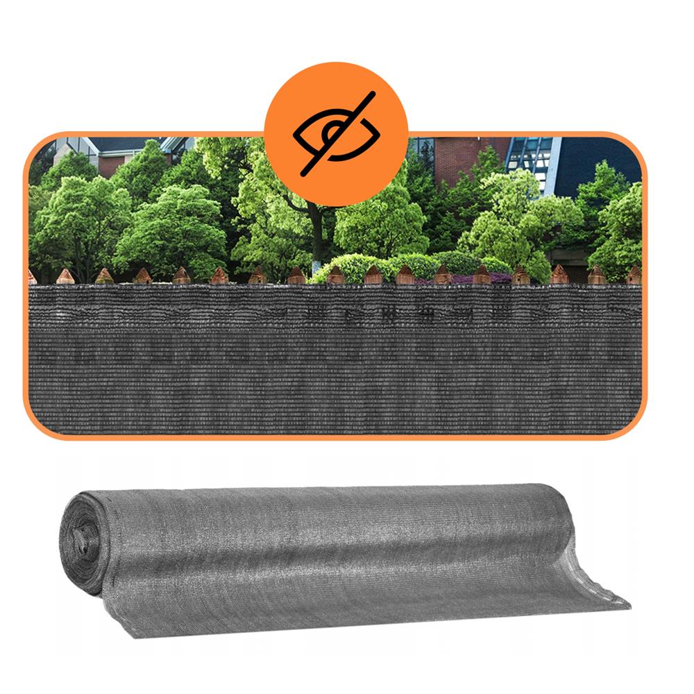 Plasa umbrire si intimitate pentru gard, 1.5m latime, 25m lungime, 185g densitate 95%, antracit deschis