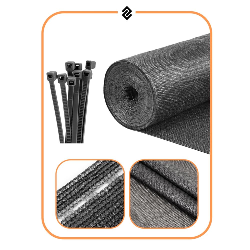 Plasa umbrire si intimitate pentru gard, 1.7m latime, 25m lungime, 185g densitate 95%, antracit deschis