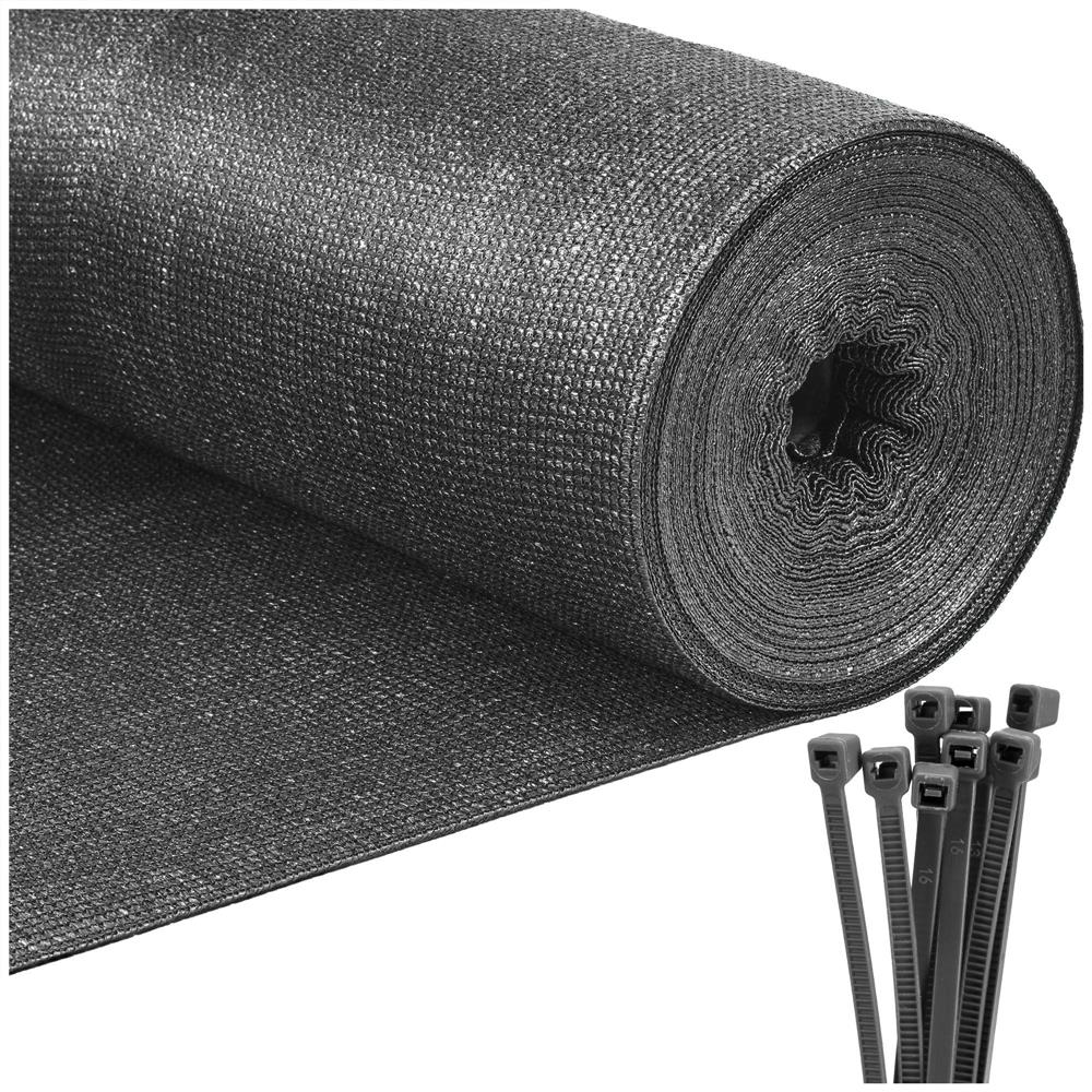 Plasa umbrire si intimitate pentru gard, 1.5m latime, 25m lungime, 65g densitate 62%, antracit deschis