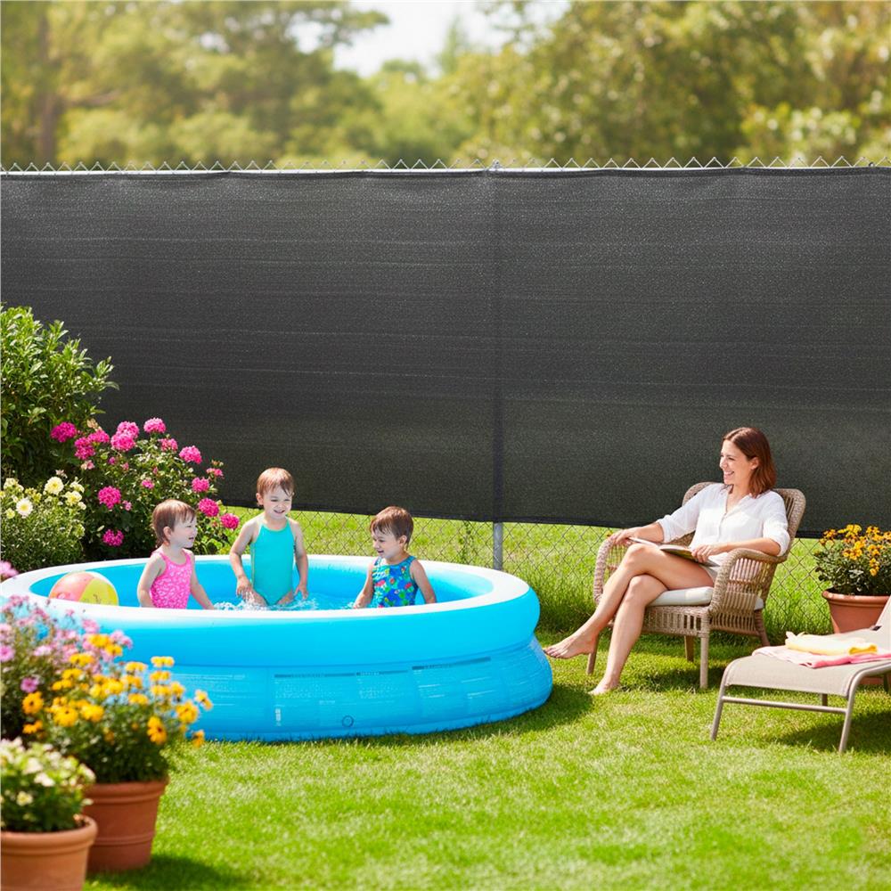 Plasa umbrire si intimitate pentru gard, 1.5m latime, 25m lungime, 65g densitate 62%, antracit deschis