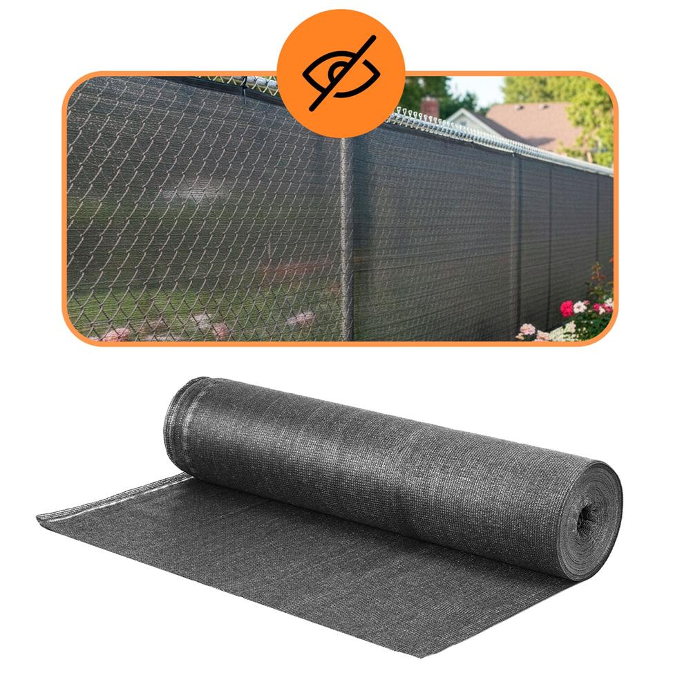 Plasa umbrire si intimitate pentru gard, 1.5m latime, 25m lungime, 65g densitate 62%, antracit deschis