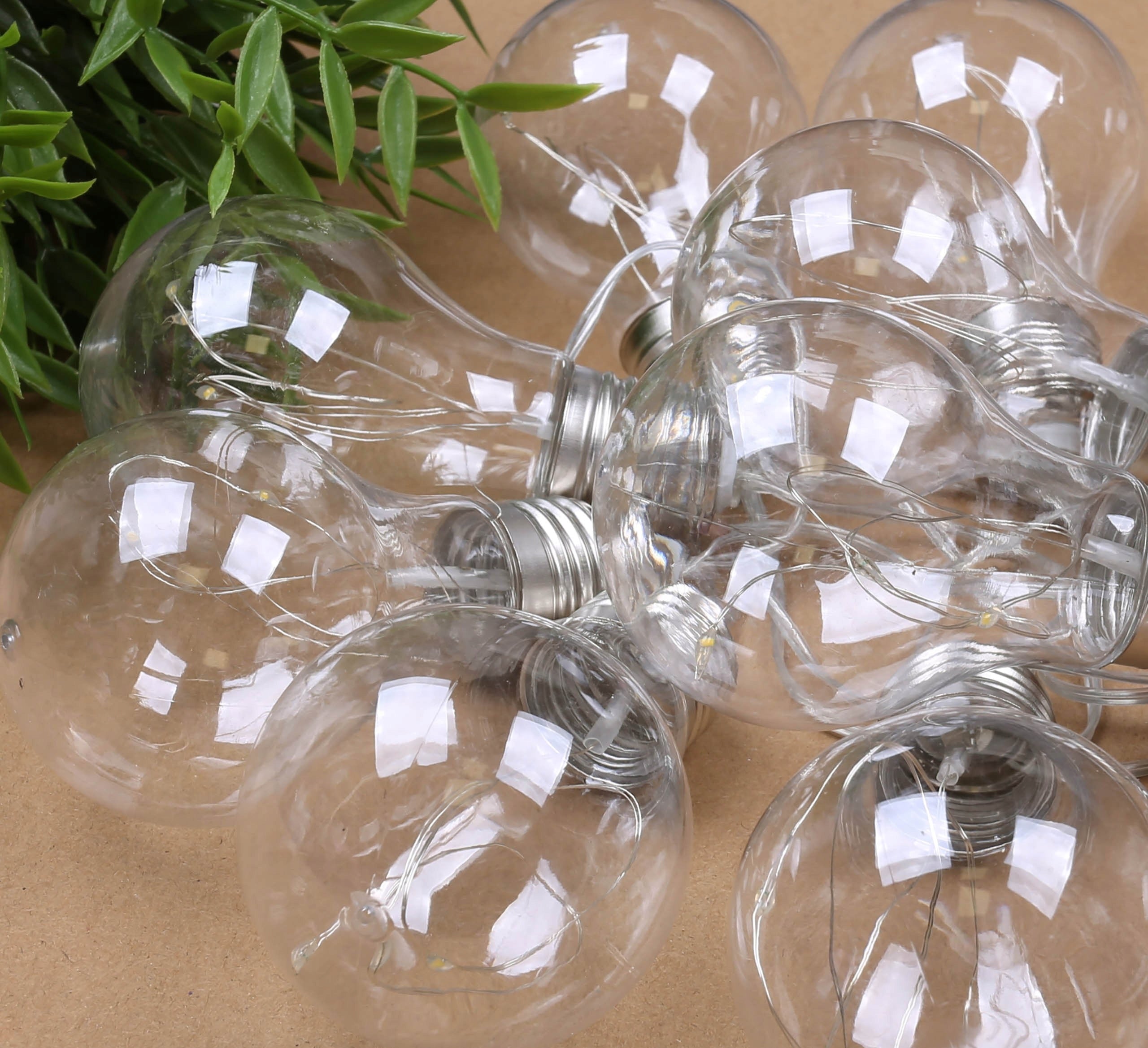 Ghirlanda luminoasa, LED, model Moza, 10 becuri, 380cm, incarcare solara, lumina alb cald
