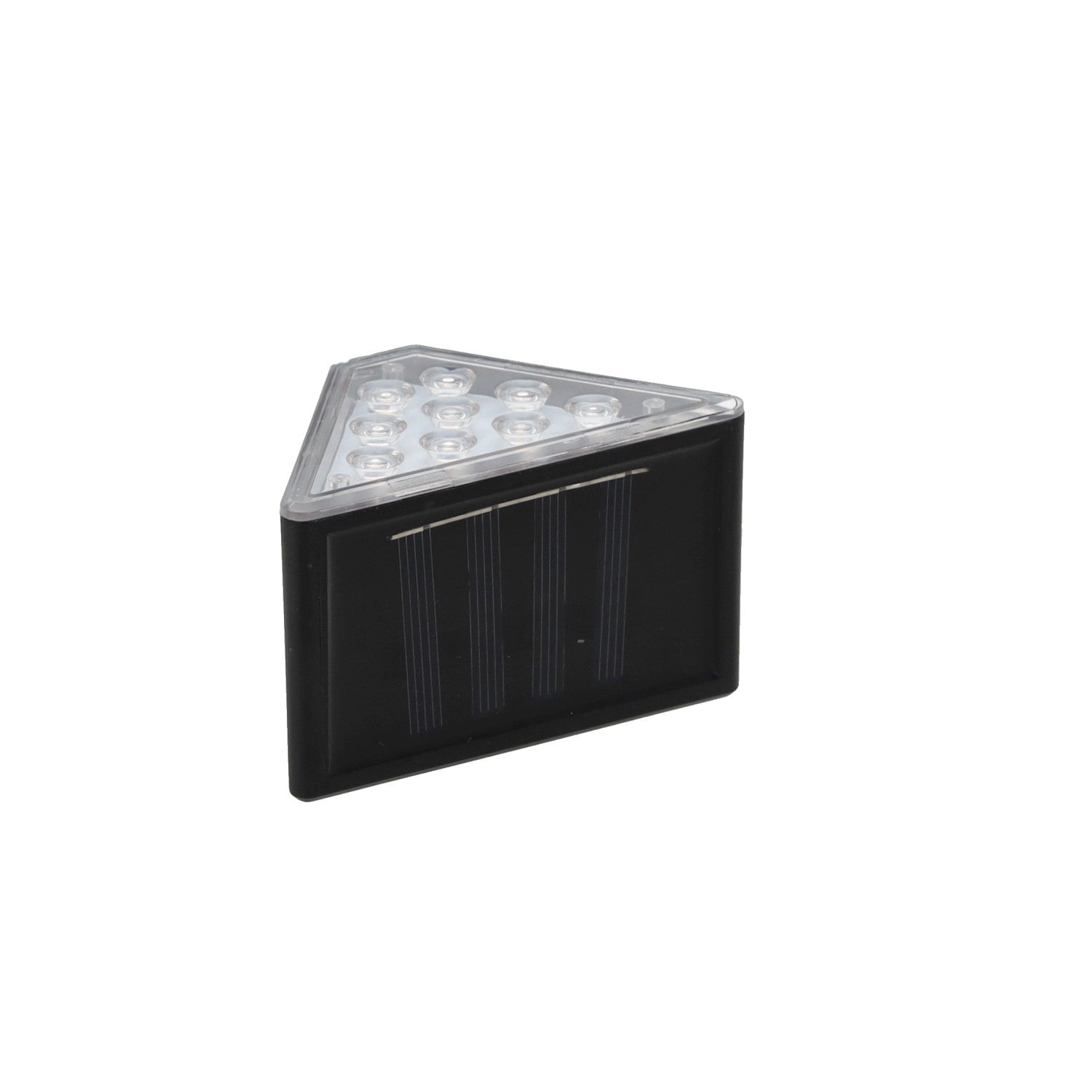 Set 2 lampi solare pentru trepte sau gard, 9 LED, alb cald, incarcare solara, 9x5x5 cm, negru