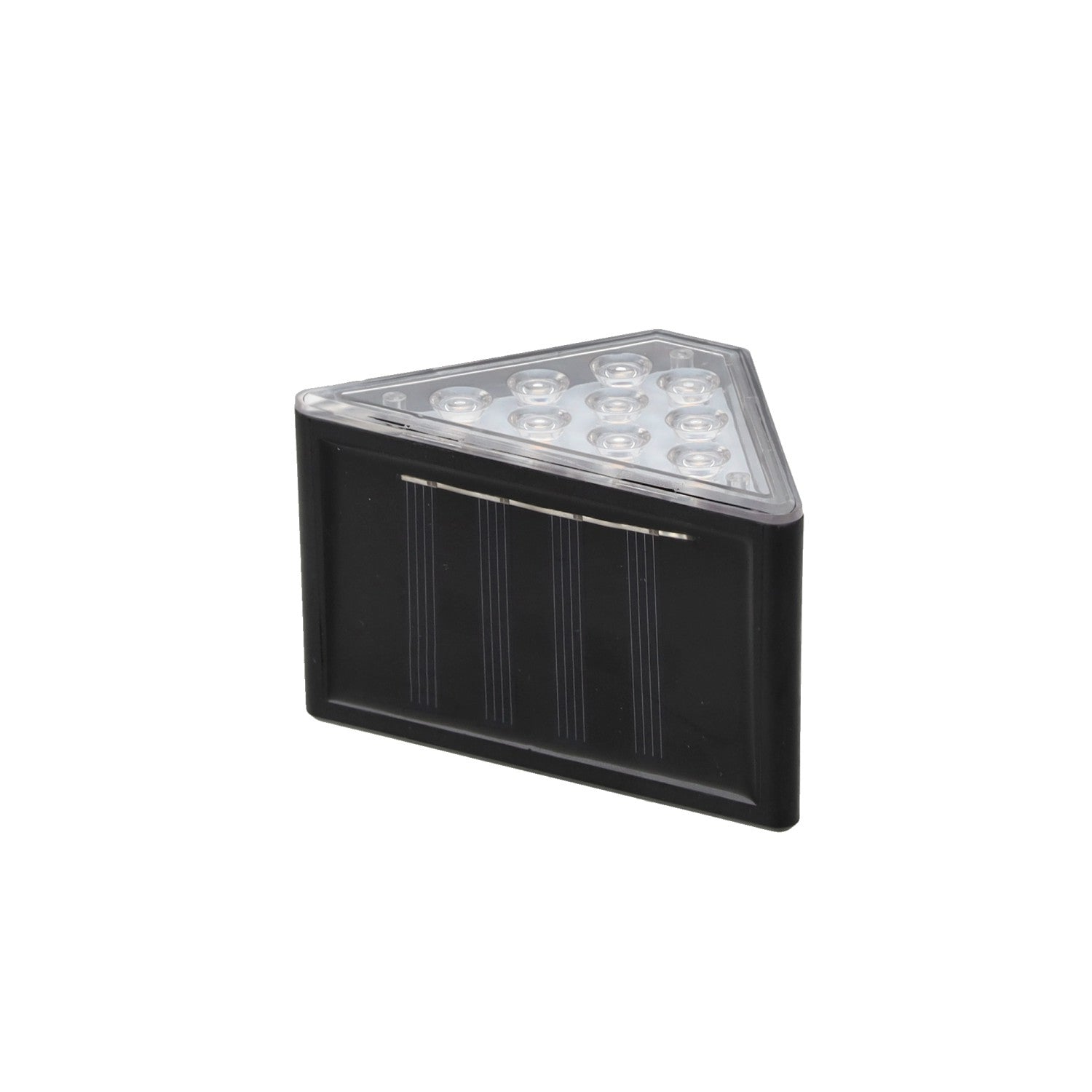 Set 2 lampi solare pentru trepte sau gard, 9 LED, alb cald, incarcare solara, 9x5x5 cm, negru
