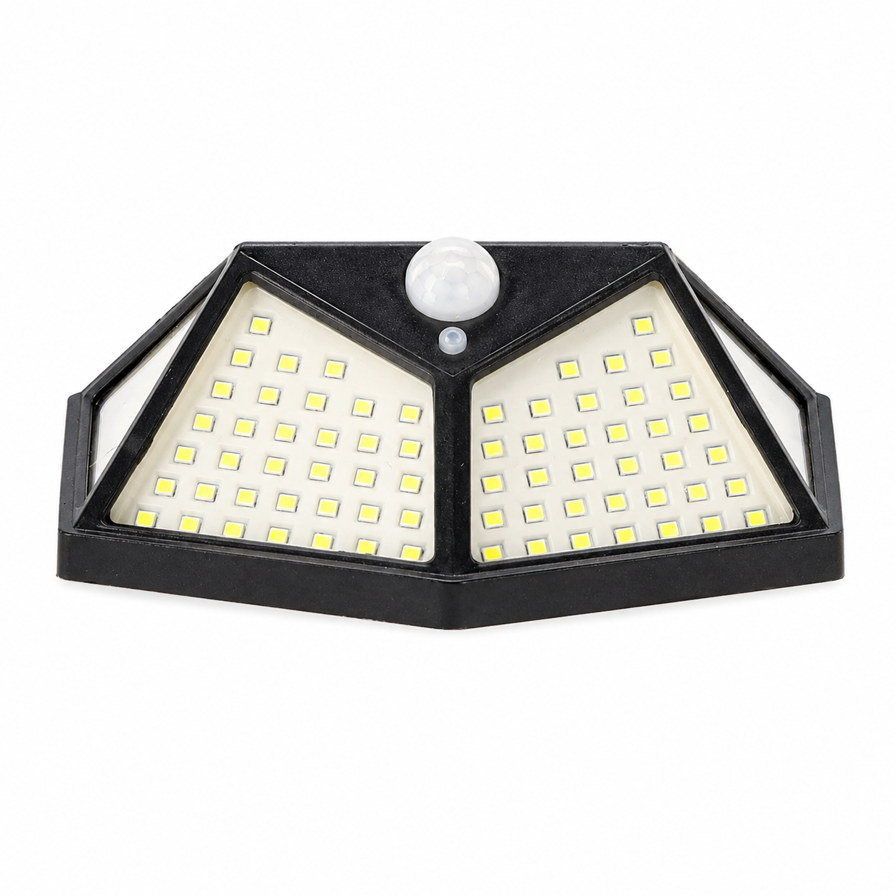 Lampa solara de perete, cu senzor de miscare, 100 LED, 14x6x10 cm, alb