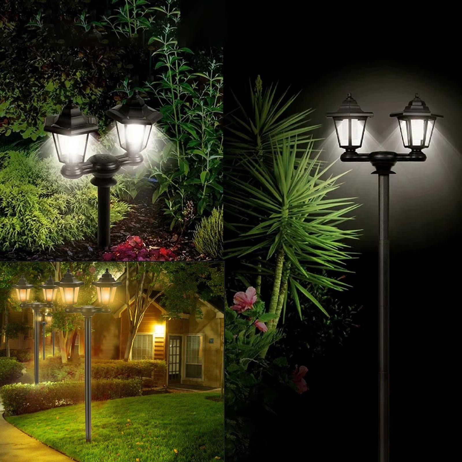 Lampa solara gradina 3 in 1, tip stalp sau montaj perete, 152 cm, LED alb rece, negru
