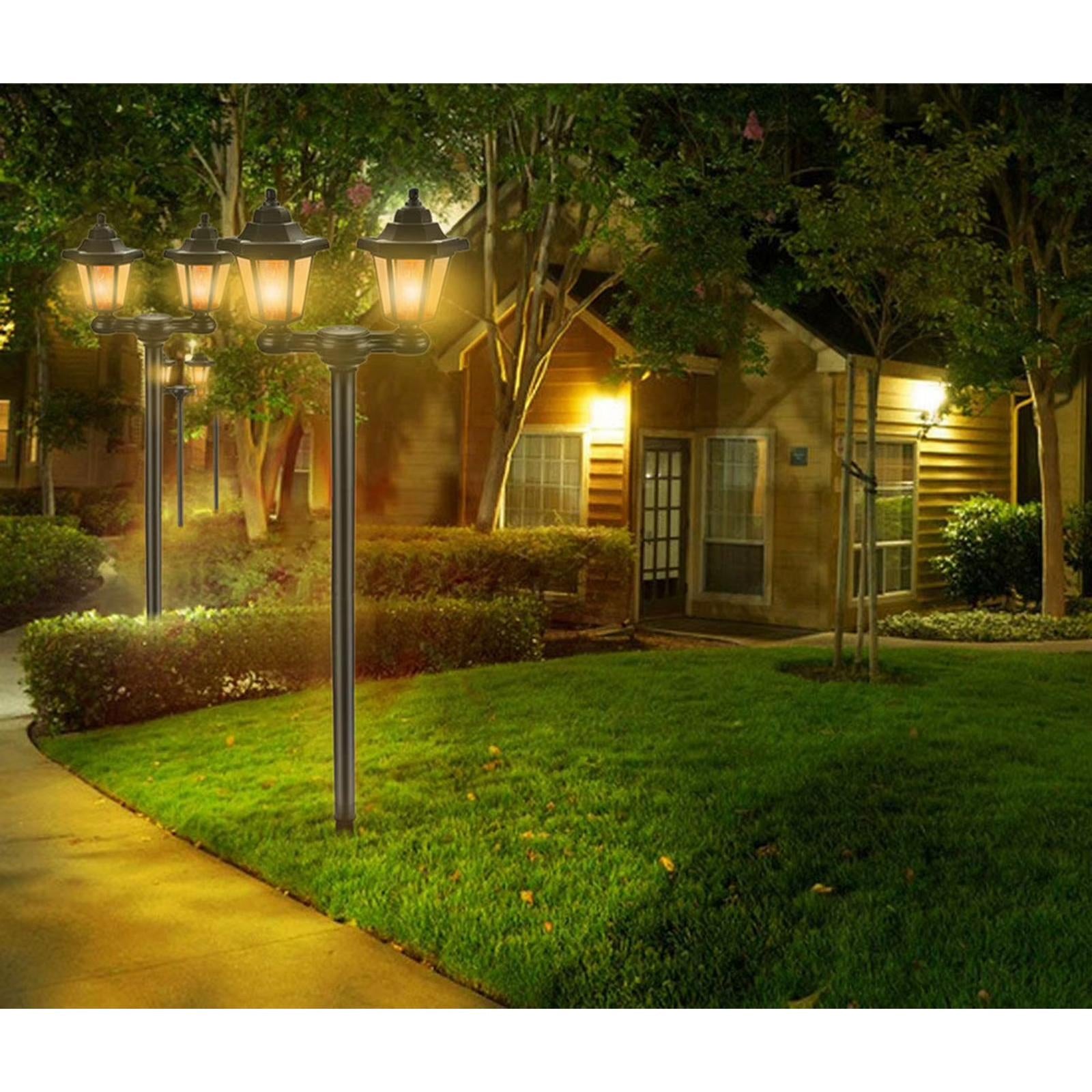 Lampa solara gradina 3 in 1, tip stalp sau montaj perete, 152 cm, LED alb rece, negru