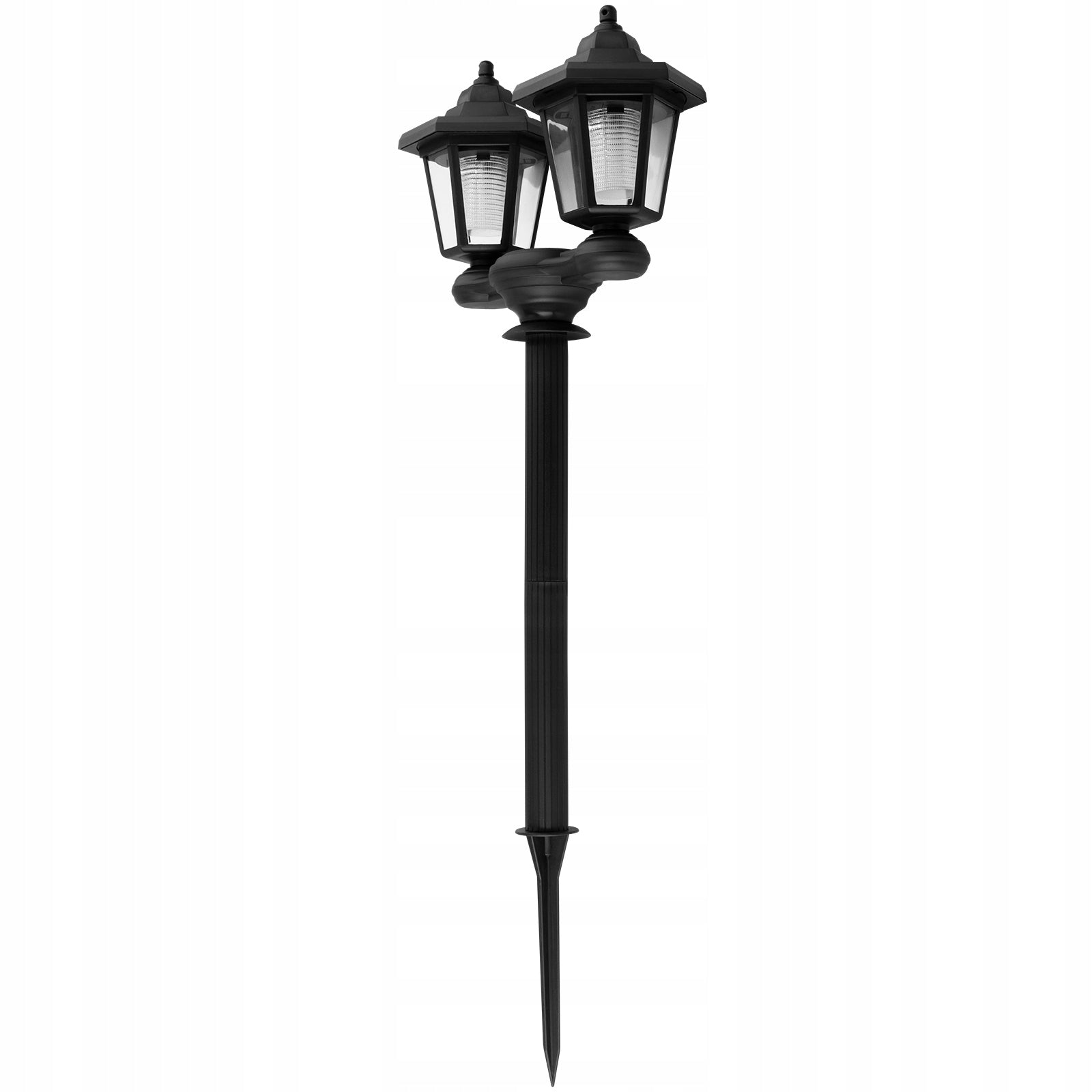 Lampa solara gradina 3 in 1, tip stalp sau montaj perete, 152 cm, LED alb rece, negru