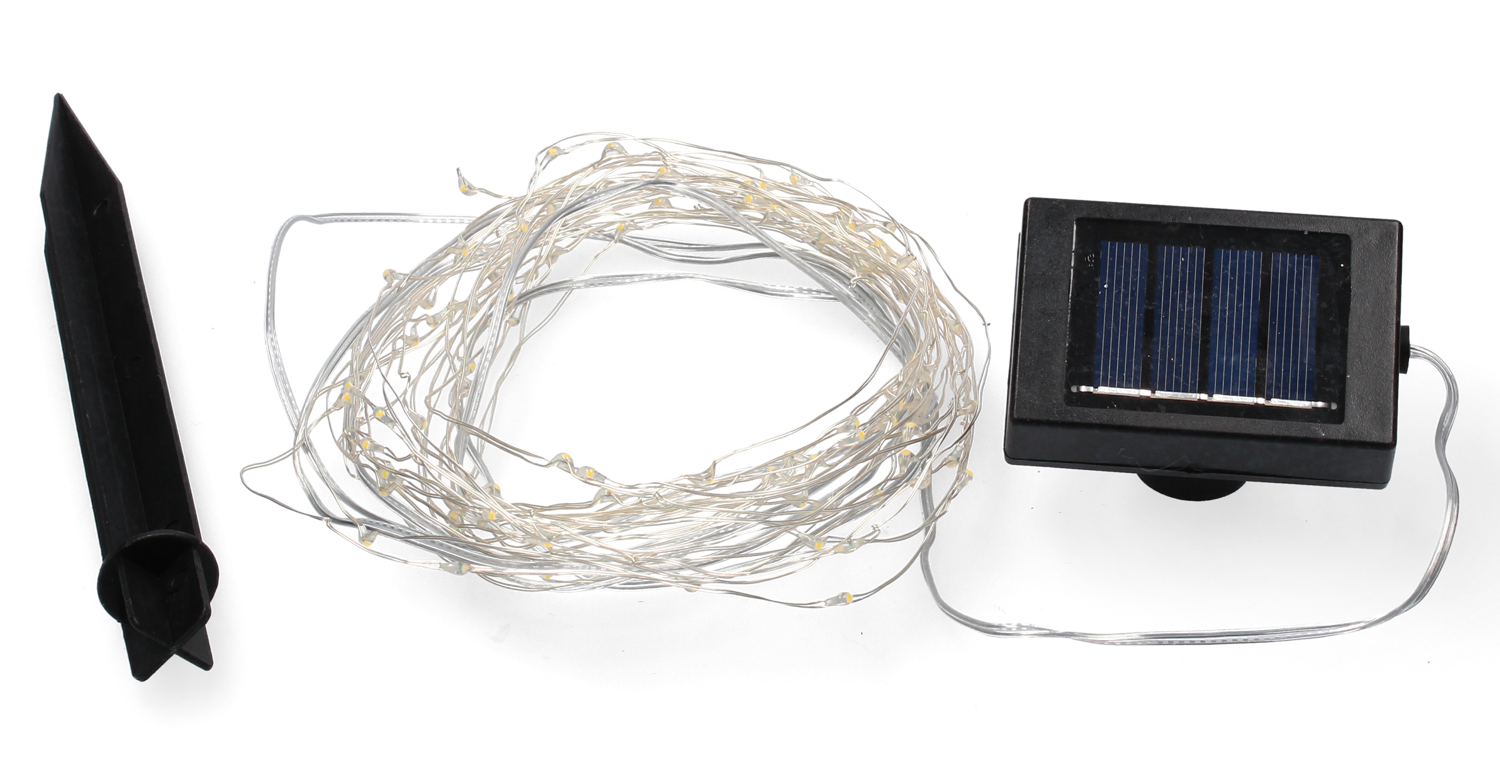 Ghirlanda luminoasa liniara 100 LED-uri, 1.5m, incarcare solara