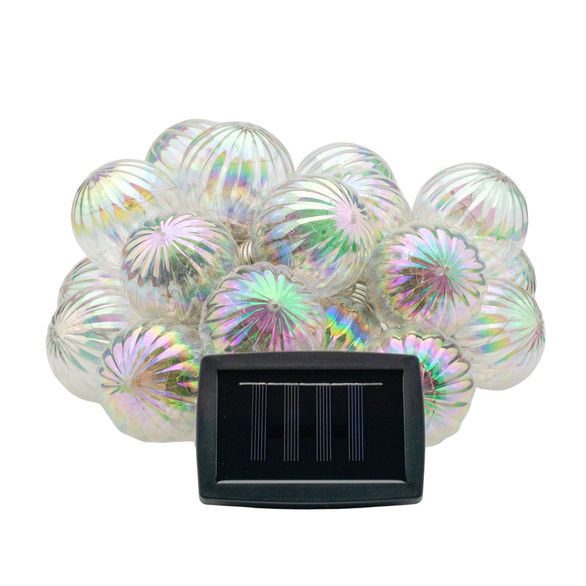 Ghirlanda luminoasa, LED, model Loris, 20 becuri, 580cm, incarcare solara, lumina alb multicolor
