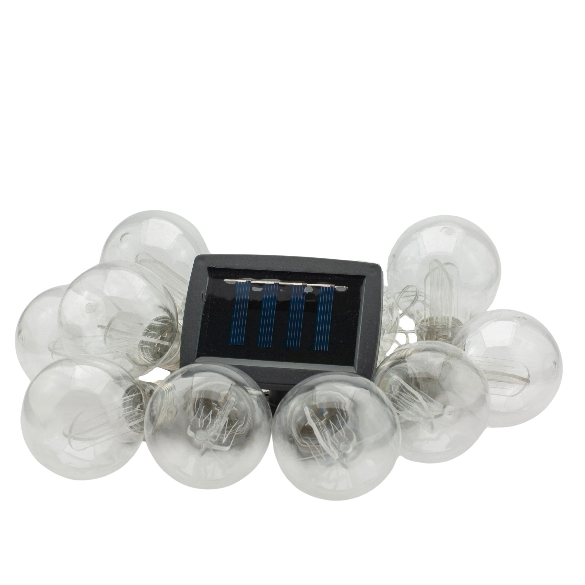 Ghirlanda luminoasa, LED, model Hemma, 10 becuri, 380cm, incarcare solara, lumina alb cald
