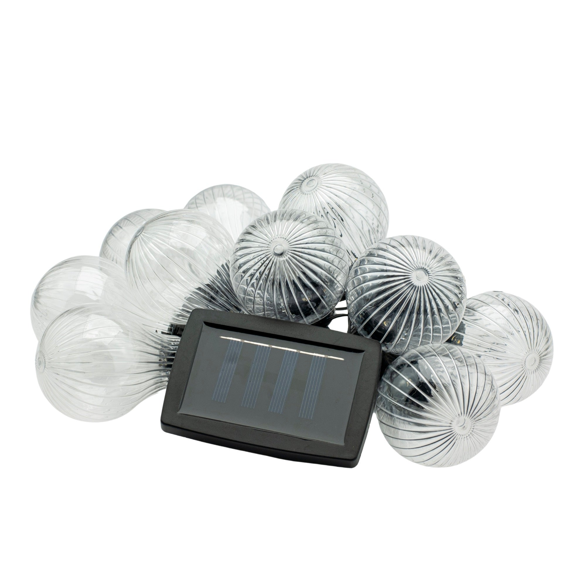 Ghirlanda luminoasa, LED, model Stripes, 10 becuri, 380cm, incarcare solara, lumina alb cald - 7