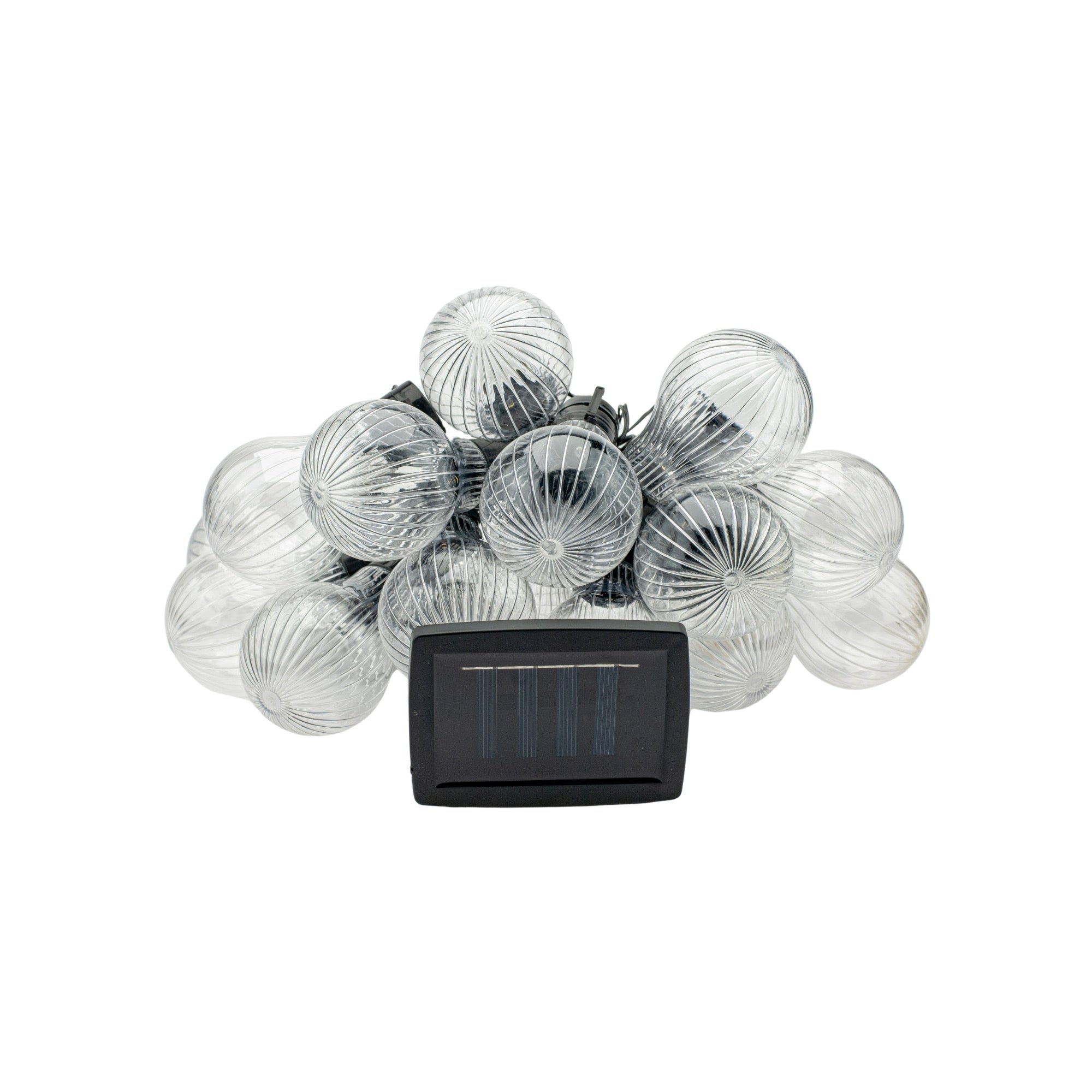 Ghirlanda luminoasa, LED, model Stripes, 20 becuri, 580cm, incarcare solara, lumina alb cald