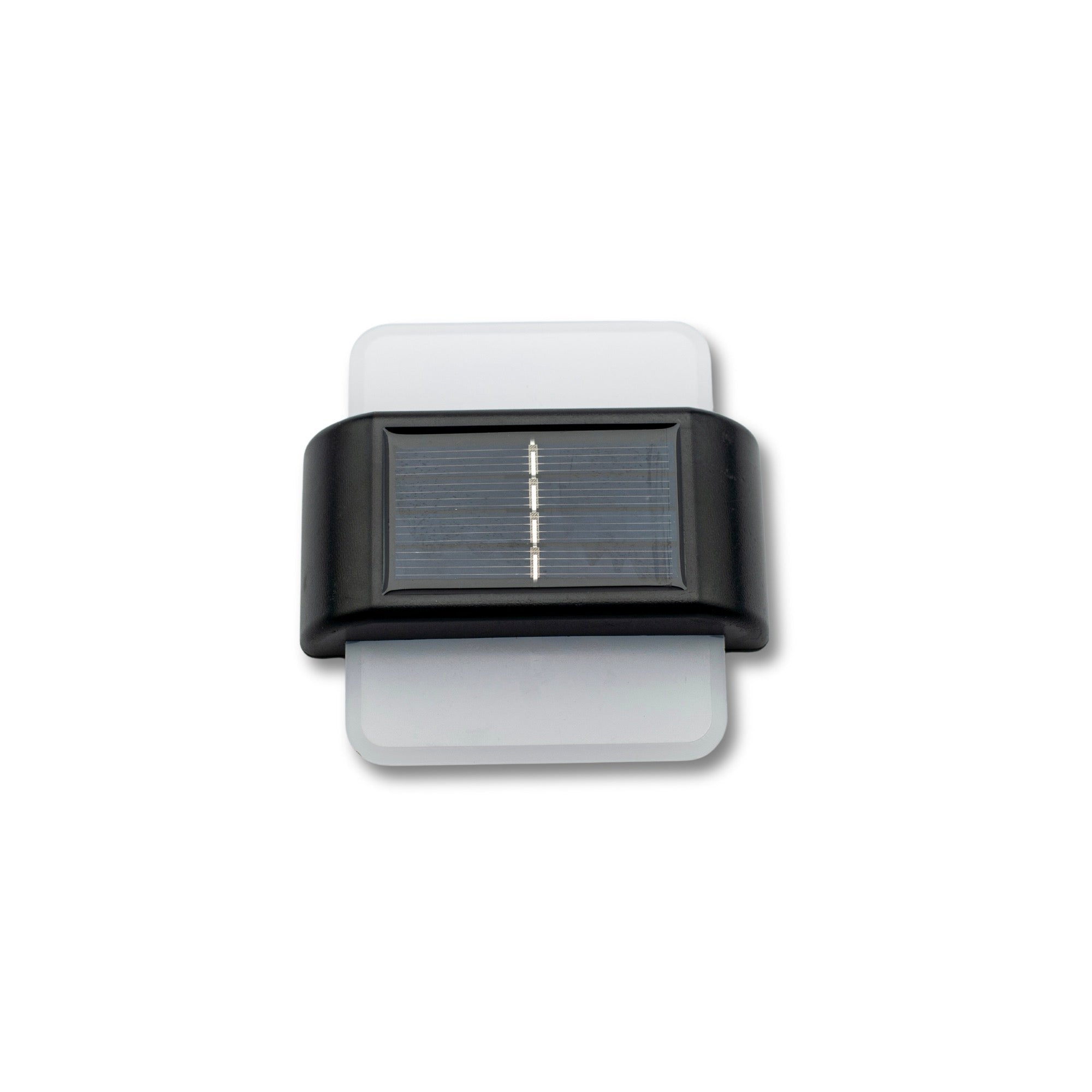 Set 2 lampi solare LED de perete, IP44 pentru exterior, autonomie 12 ore, 9x9x2.3cm, negru