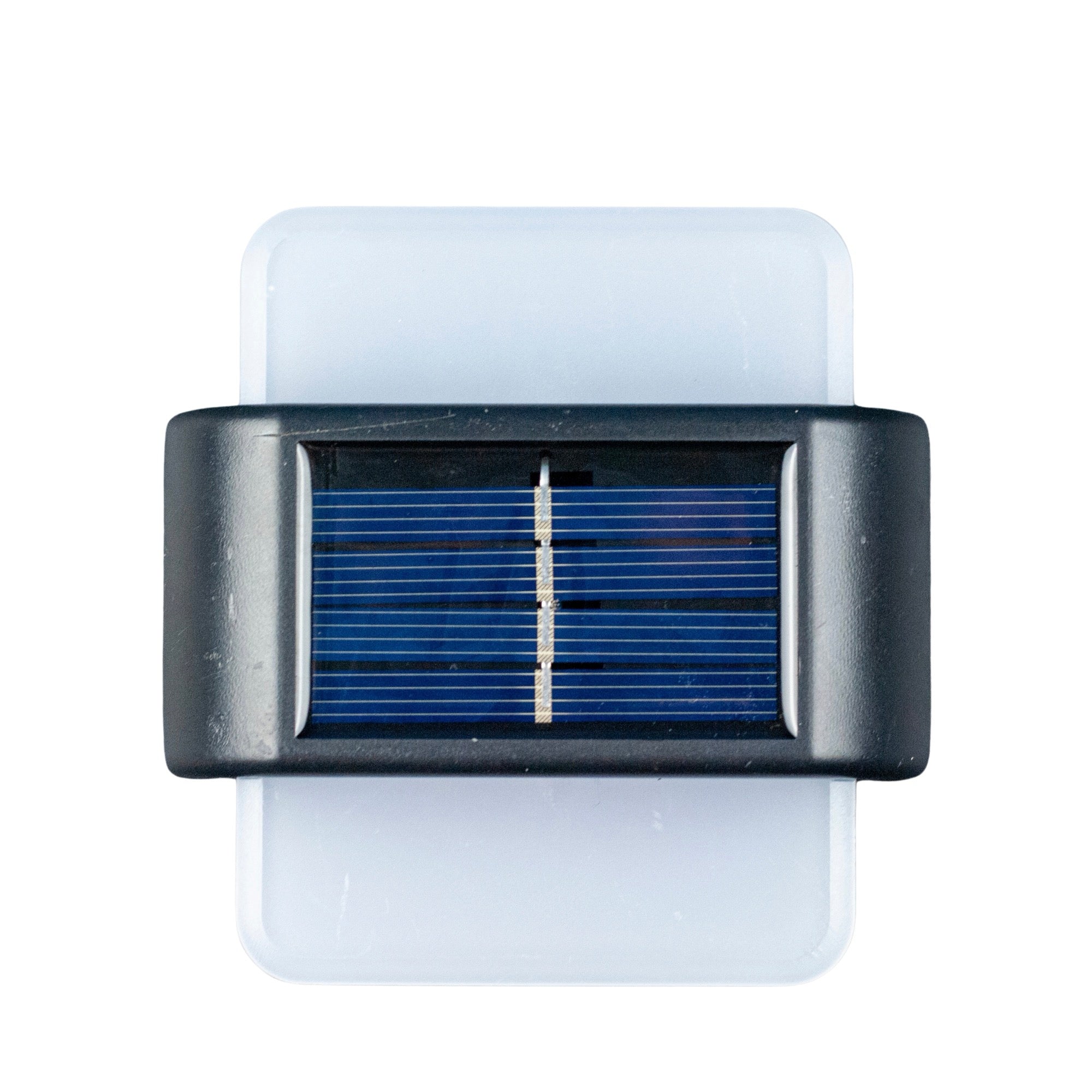 Set 2 lampi solare LED de perete, IP44 pentru exterior, autonomie 12 ore, 9x9x2.3cm, negru