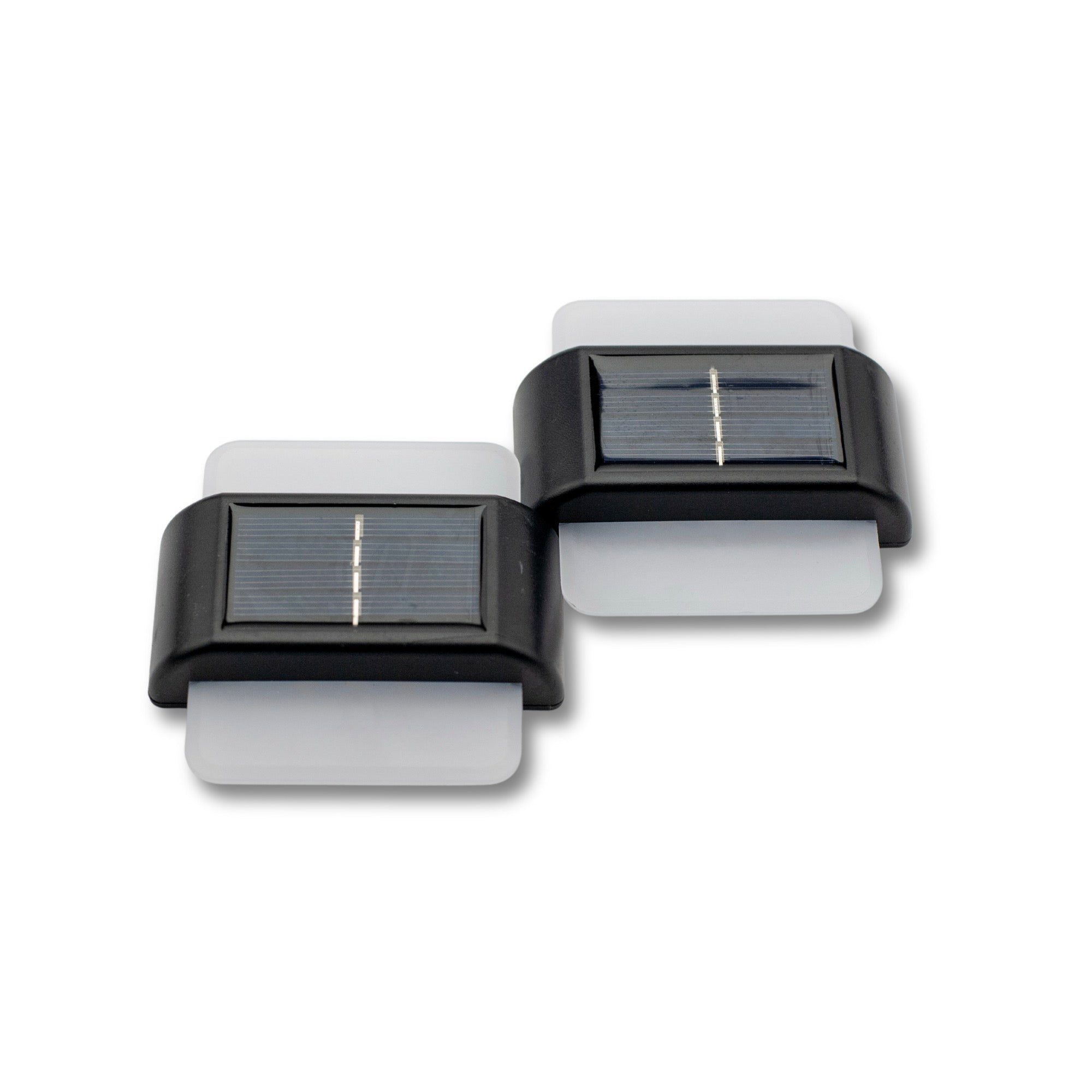 Set 2 lampi solare LED de perete, IP44 pentru exterior, autonomie 12 ore, 9x9x2.3cm, negru