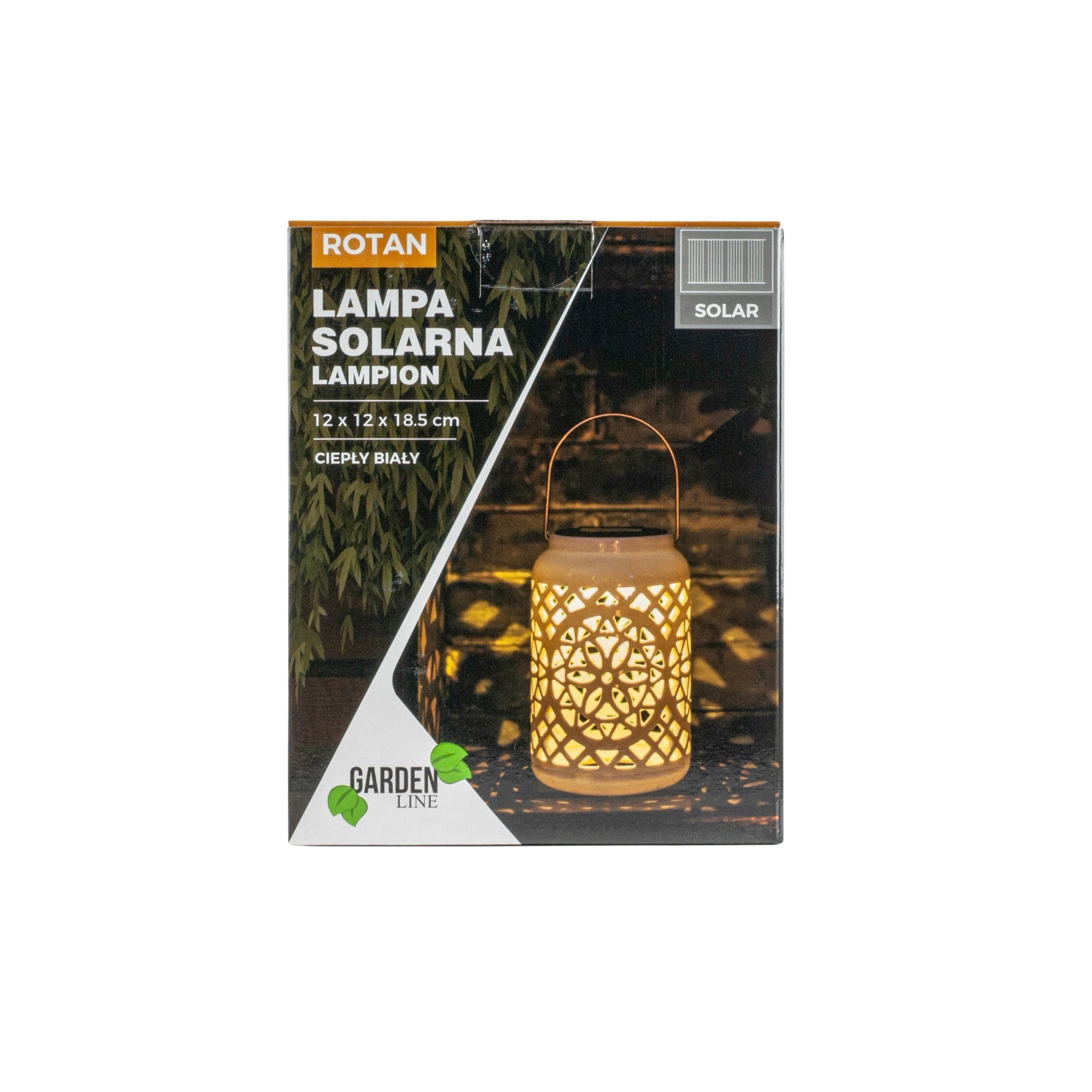 Felinar decorativ solar, LED, pentru exterior, 12x12x18.5cm, alb