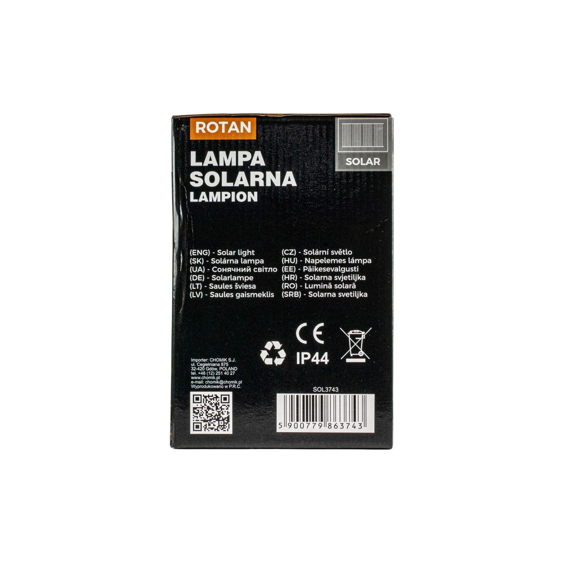 Felinar decorativ solar, LED, pentru exterior, 12x12x18.5cm, alb
