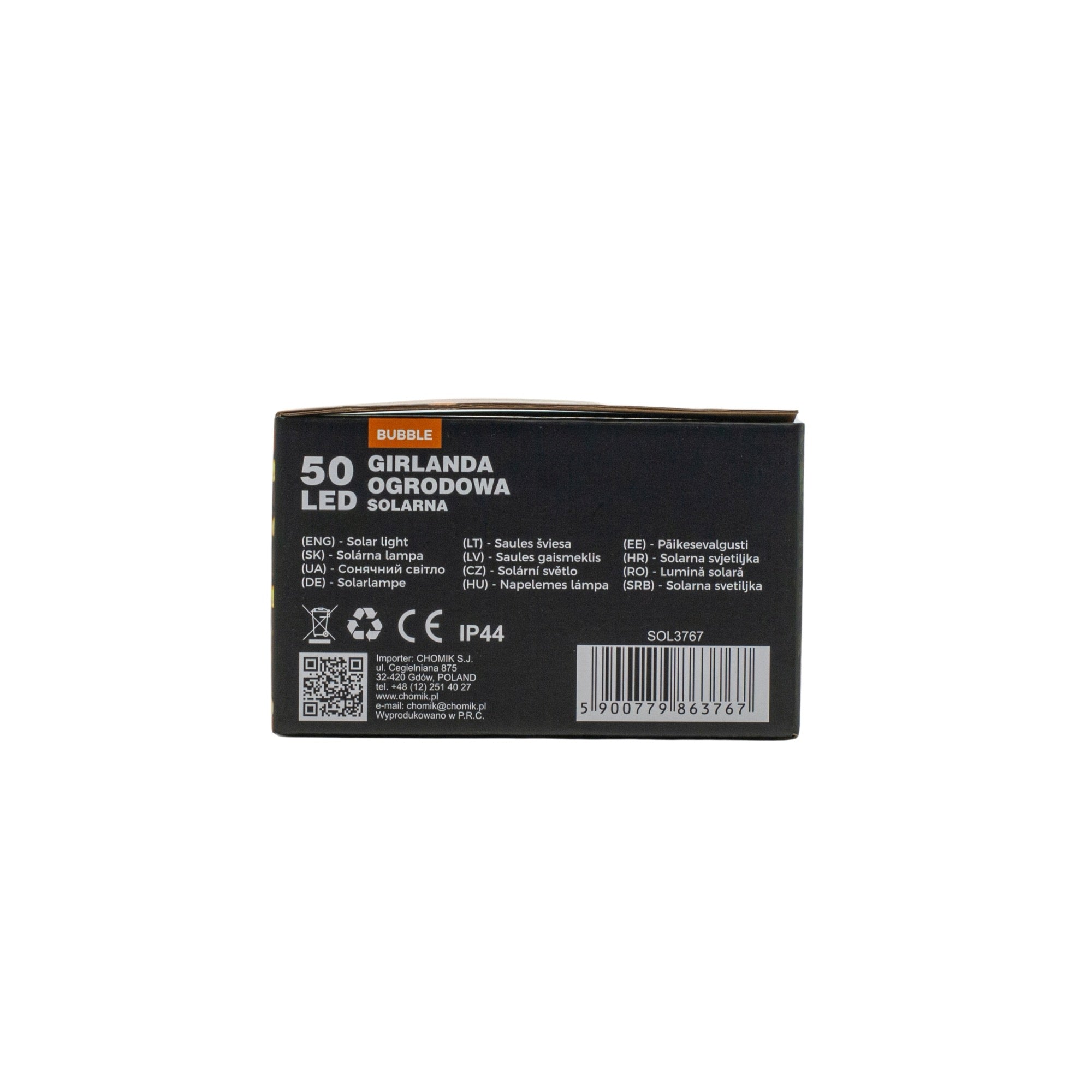 Ghirlanda luminoasa, LED, model Bubble, 50 becuri, 935cm, incarcare solara, lumina alb cald - 10