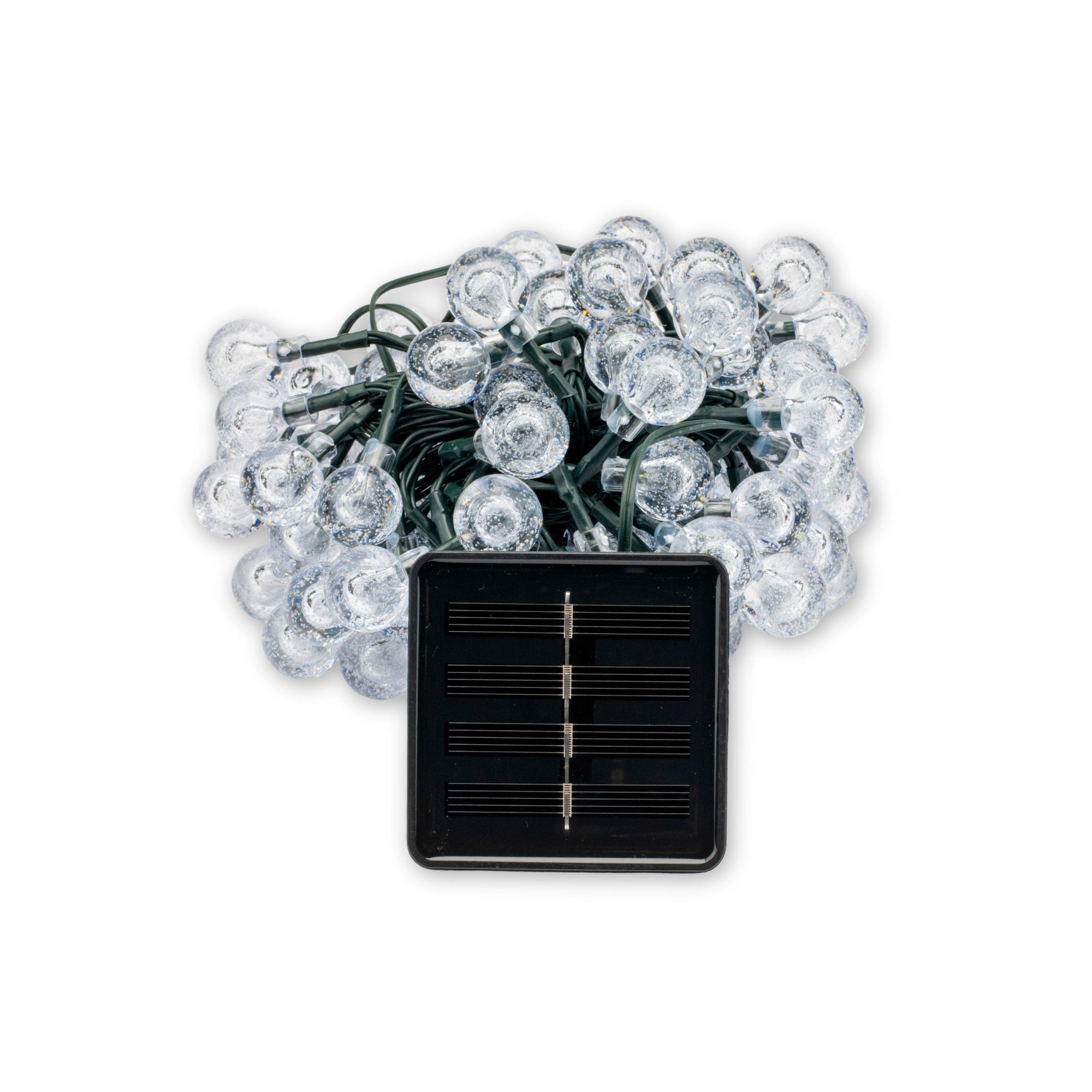 Ghirlanda luminoasa, LED, 100 becuri mici, 10m, incarcare solara, lumina alb cald