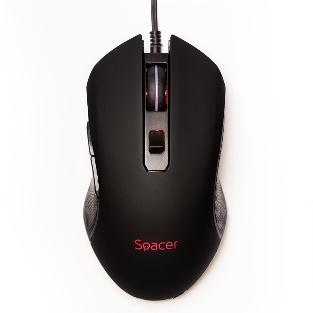 MOUSE Spacer - gaming, gaming, cu fir, USB, optic, 7200 dpi, butoane/scroll 6/1, iluminare, negru, "SP-GM-01"