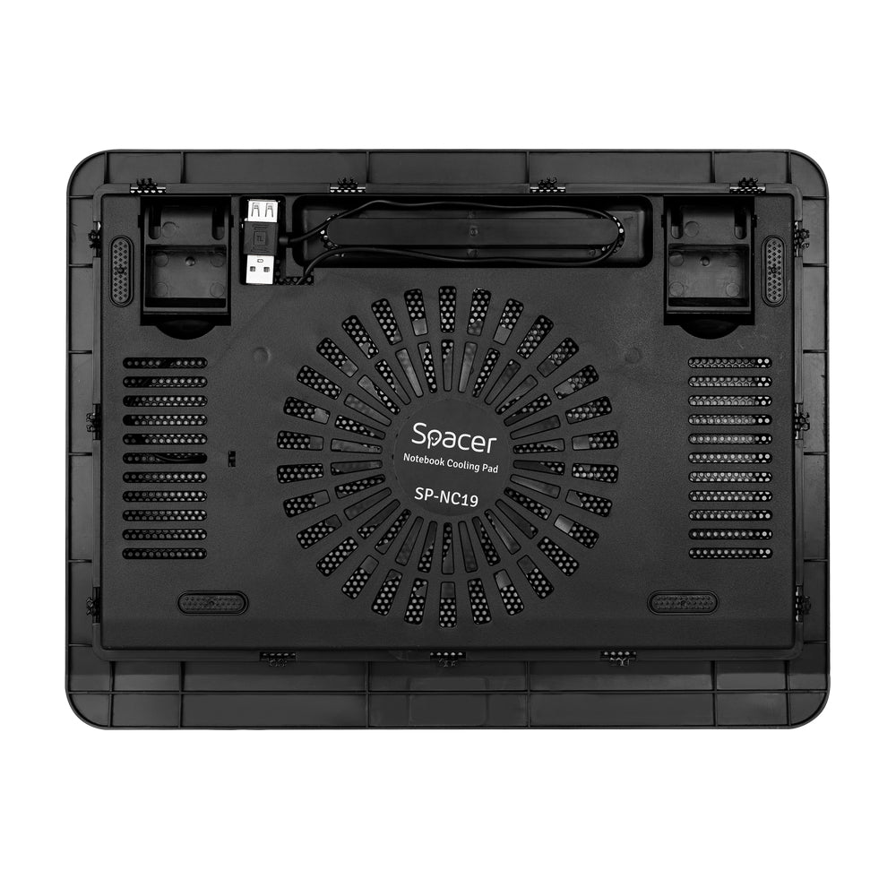STAND SPACER notebook 15.6", sita metal, fan 14cm cu led albastru, black, "SP-NC19"/45504838