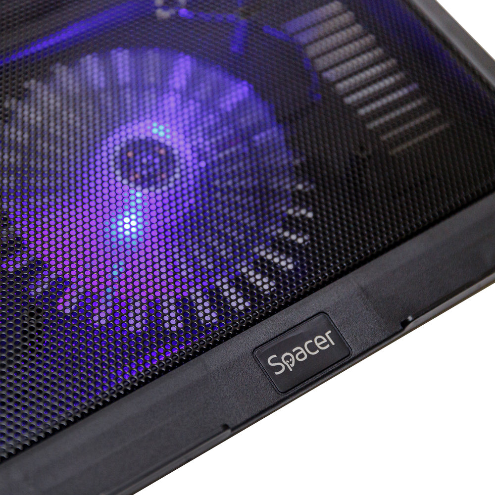 STAND SPACER notebook 15.6", sita metal, fan 14cm cu led albastru, black, "SP-NC19"/45504838