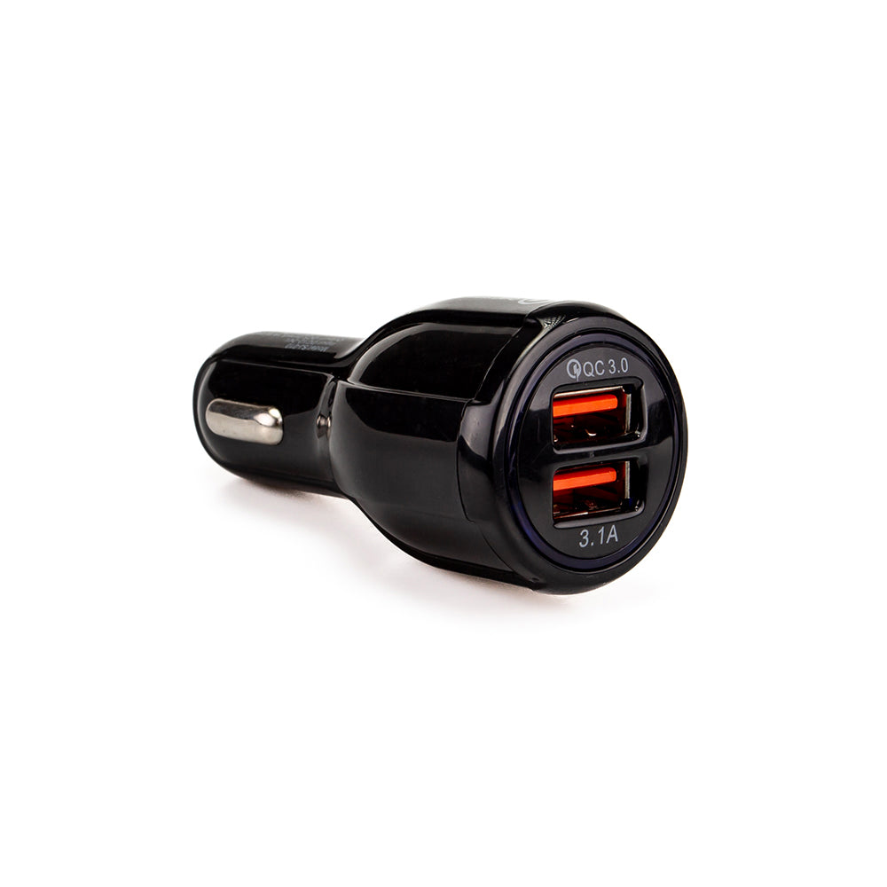 ALIMENTATOR auto SPACER 33W total max, 2 x USB (1 x USB QC 3.0 18W &amp; 1 x USB 15W), pt. bricheta auto, black, #SP-QC-30"