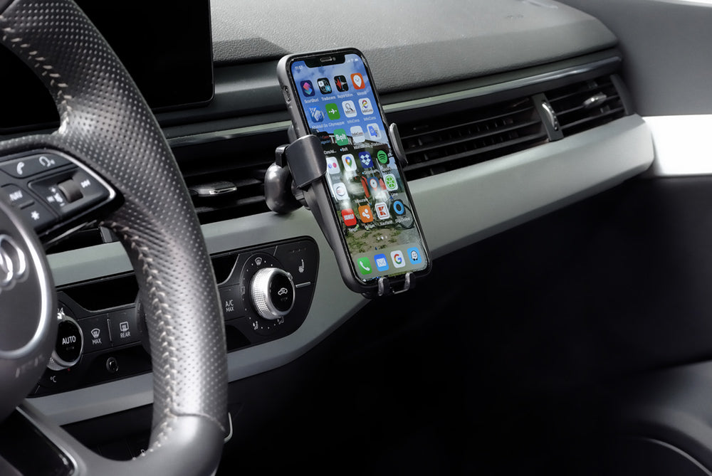 SUPORT auto si incarcator wireless SPACER pt. SmartPhone 2 in 1, fixare in grilaj, incarcare wireless Qi 10W "SPAA-AUTOCHG-01" (include timbru verde 0.18 lei)
