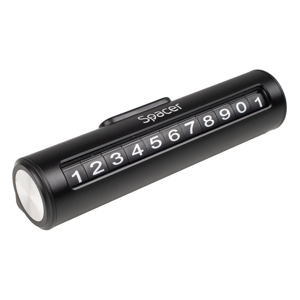 SUPORT numar de telefon parbriz Spacer, Functie ascundere numar, Negru, "SPAA-PHNR-01"