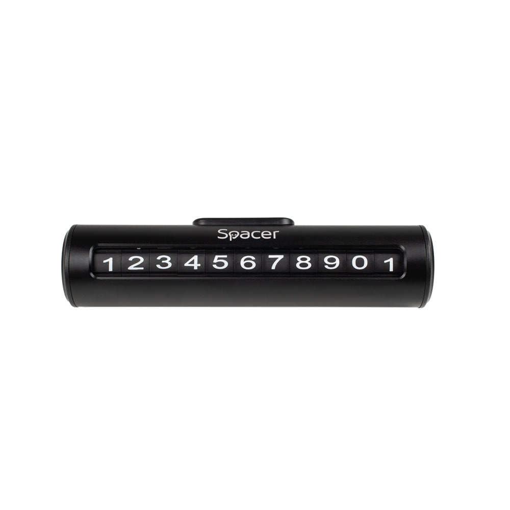 SUPORT numar de telefon parbriz Spacer, Functie ascundere numar, Negru, "SPAA-PHNR-01"