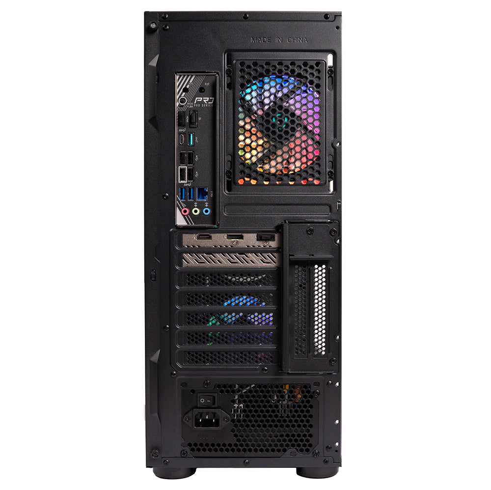 Sistem Desktop PC Gaming Spacer Conqueror, Ryzen 5 9600X, 32 GB DDR5, 2 TB SSD, Radeon RX 9060 XT Challenger 8GB OC, No OS, negru, "SPACER-Conqueror-10VN" - 5949046616149
