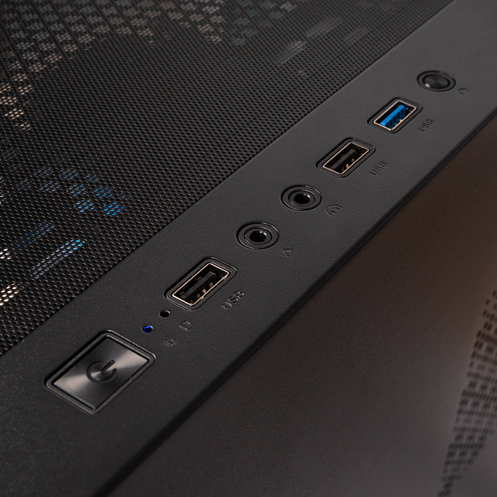 Sistem Desktop PC Gaming Spacer Conqueror, Ryzen 5 9600X, 32 GB DDR5, 2 TB SSD, Radeon RX 9060 XT Challenger 8GB OC, No OS, negru, "SPACER-Conqueror-10VN" - 5949046616149