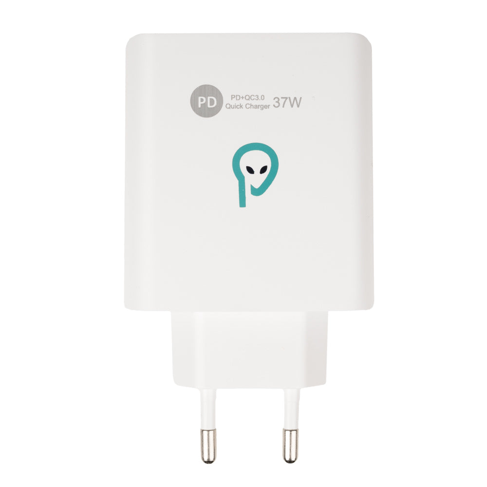 ALIMENTATOR retea SPACER Quick Charge 37W, 1 x USB Type-C 20W + 1 x USB QC 3.0 18W, 2 x USB 2.4A + 1 x USB Type-C 2.4A "SPAR-CINQUEQ-01"