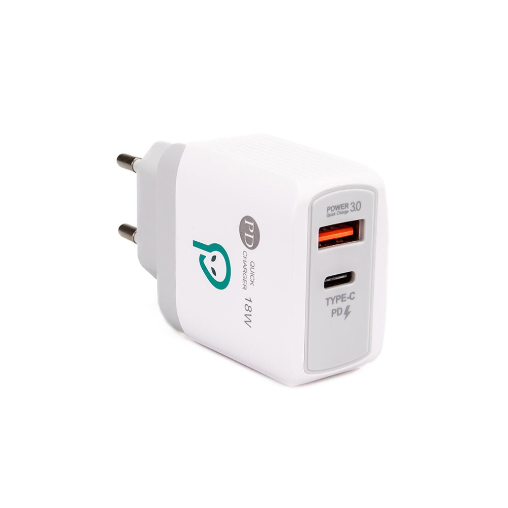 ALIMENTATOR retea SPACER Quick Charge 20W, USB Type-C PD+ USB Quick Charge, "SPAR-DUOQ-01"