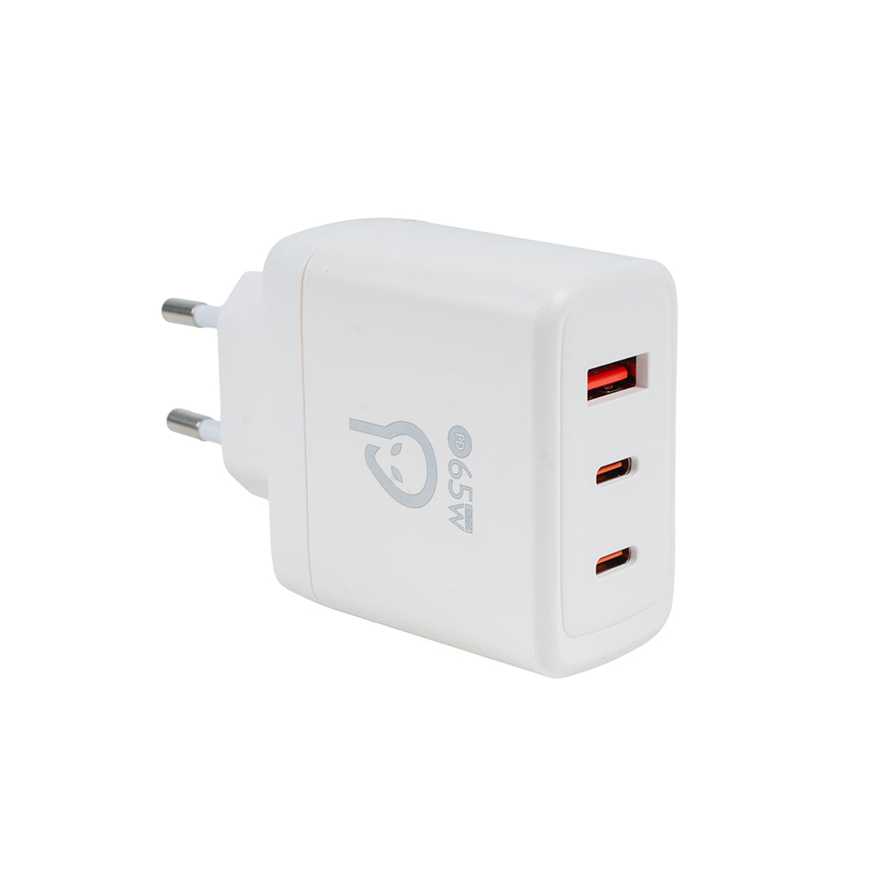 ALIMENTATOR retea SPACER, GaN, 2 x USB Type-C PD (max 65W), 1 x USB (max 60W) "SPAR-TRIOQ-04"