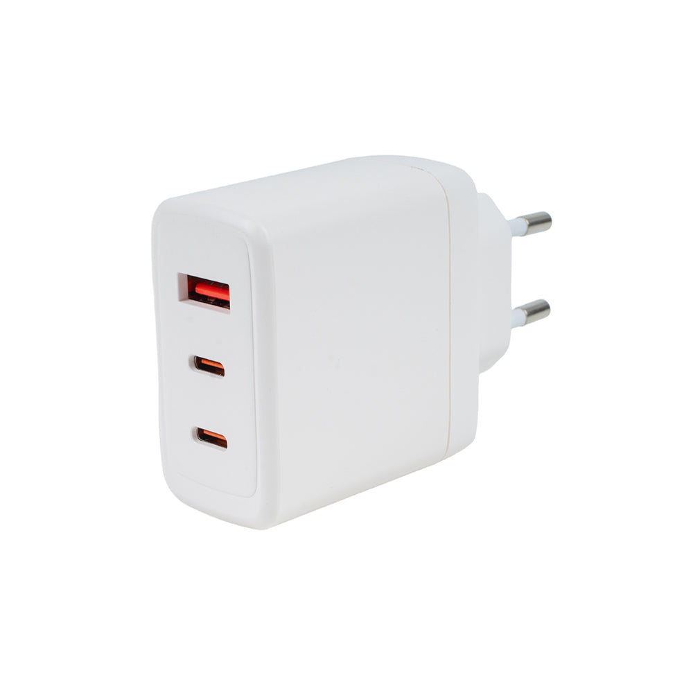 ALIMENTATOR retea SPACER, GaN, 2 x USB Type-C PD (max 65W), 1 x USB (max 60W) "SPAR-TRIOQ-04"
