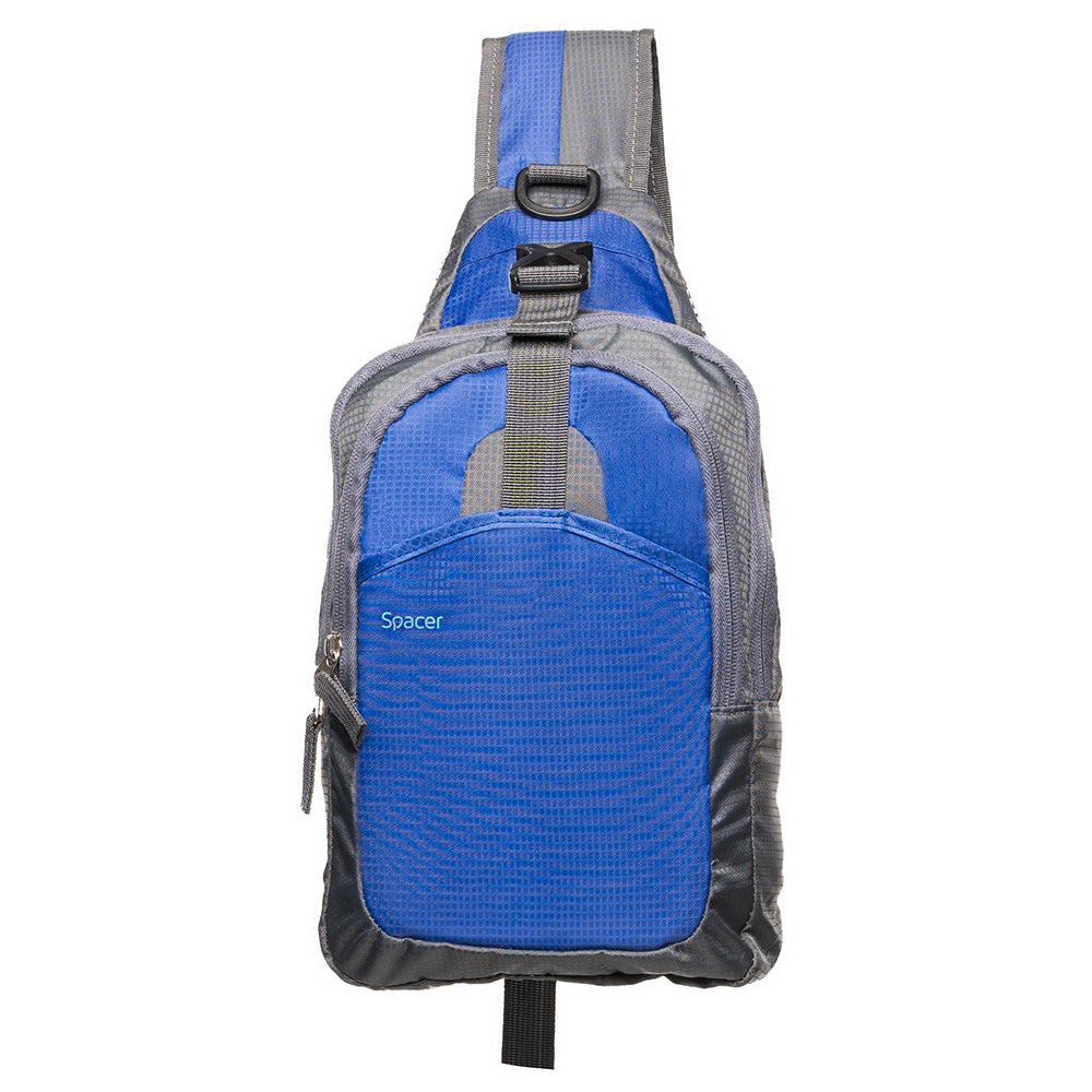 RUCSAC SPACER Sling, nylon,1 bretea, 2 compartimente principale,1 buzunar frontal,1 buzunar lateral, 35x18x7cm, water resistant, blue, "SPB-SLING-BLUE"