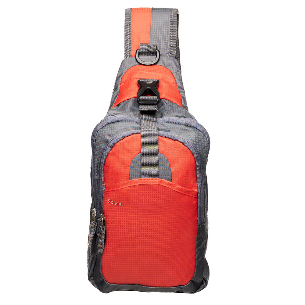 RUCSAC SPACER Sling, nylon,1 bretea, 2 compartimente principale,1 buzunar frontal, 1 buzunar lateral, 35x18x7cm, water resistant, red, "SPB-SLING-RED"