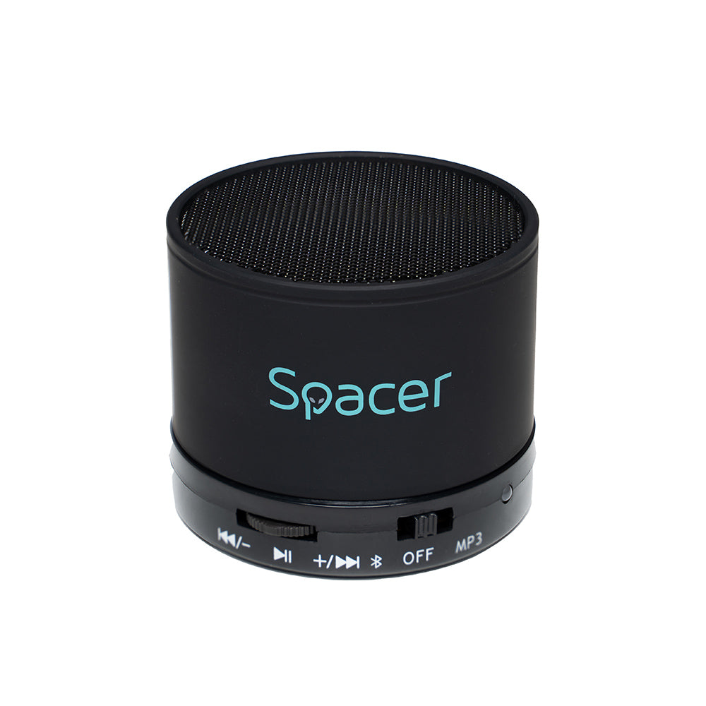 BOXA SPACER portabila bluetooth TOPPER, RMS: 3W, control volum, acumulator 520mAh, timp de functionare pana la 5 ore, distanta de functionare pana la 10m, incarcare USB, BLACK, "SPB-TOPPER-BLK"