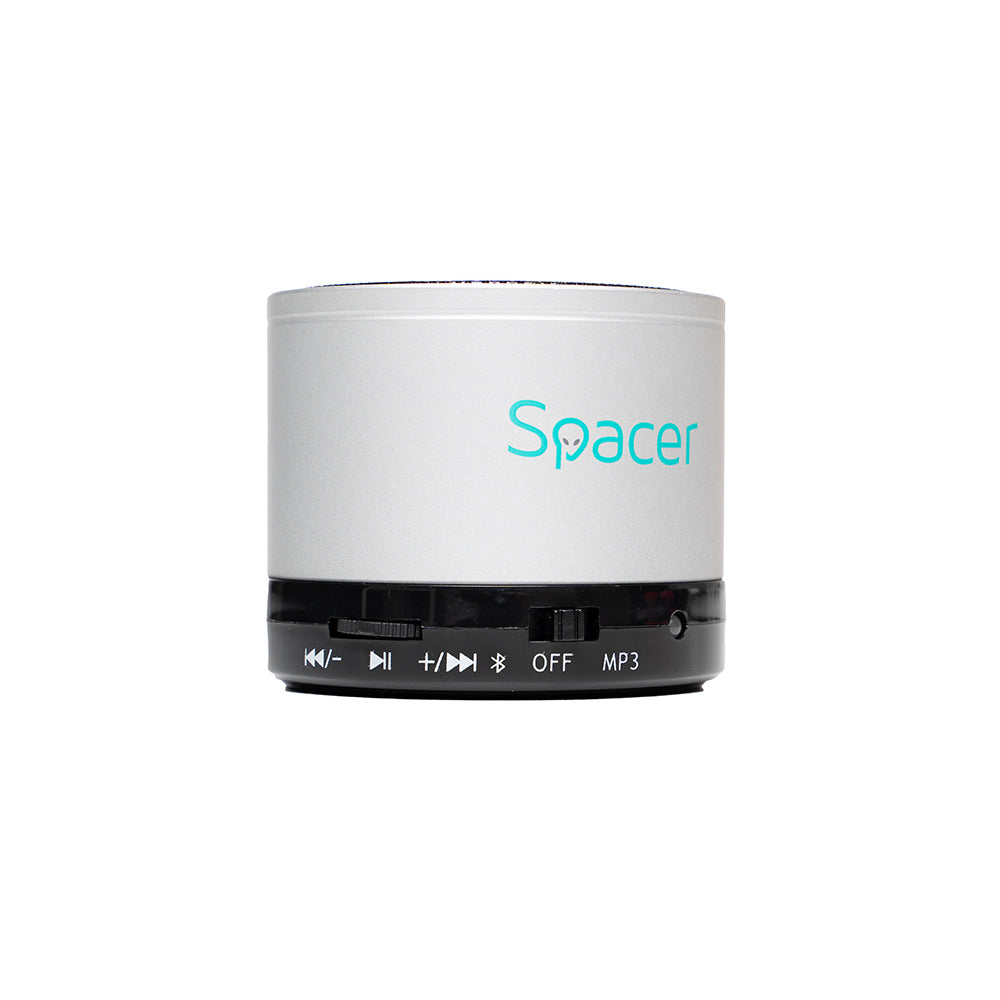 BOXA SPACER portabila bluetooth TOPPER, RMS: 3W, control volum, acumulator 520mAh, timp de functionare pana la 5 ore, distanta de functionare pana la 10m, incarcare USB, SILVER, "SPB-TOPPER-SILV"
