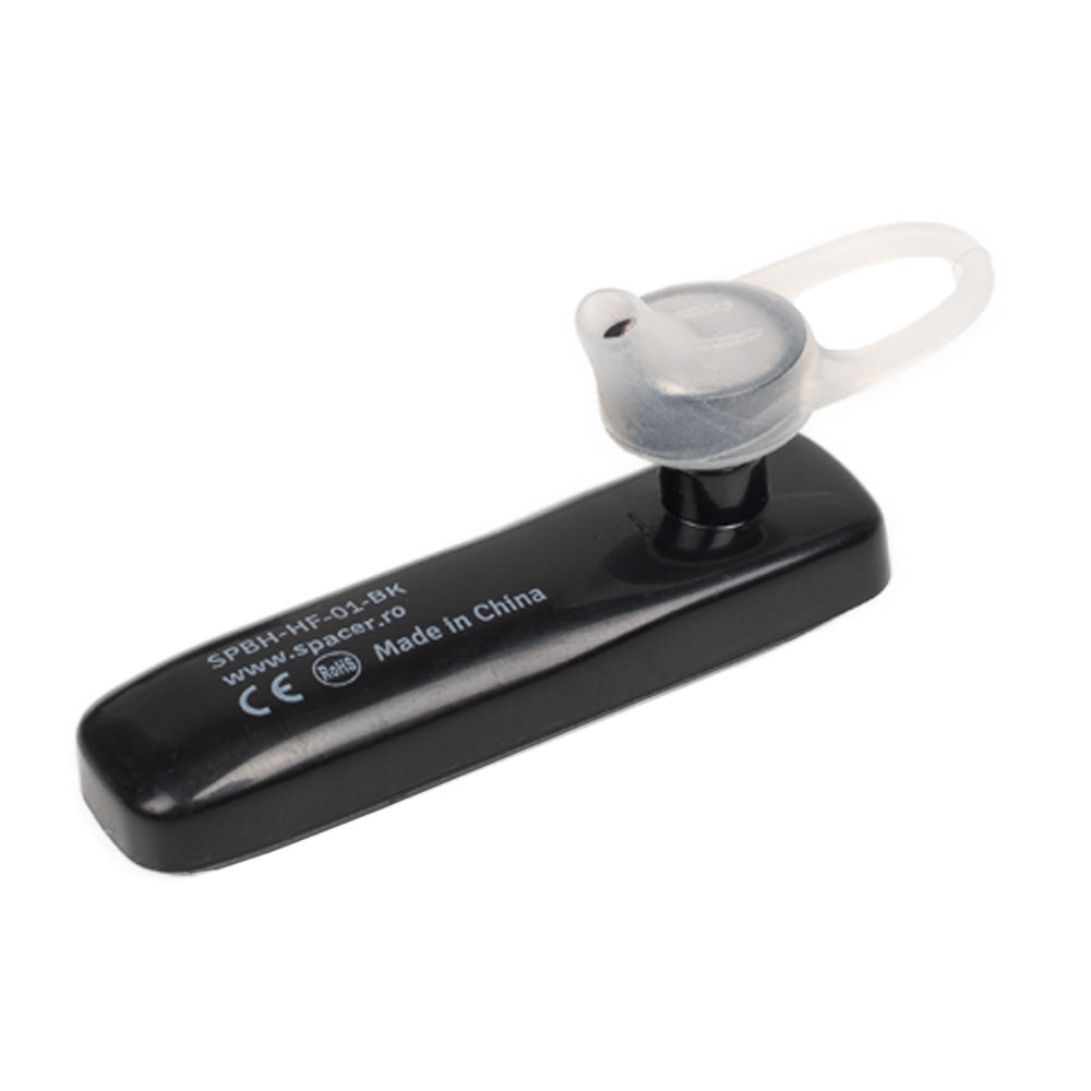 CASCA Spacer wireless, pt. smartphone, monocasca, microfon pe casca, negru, "SPBH-HF-01-BK"