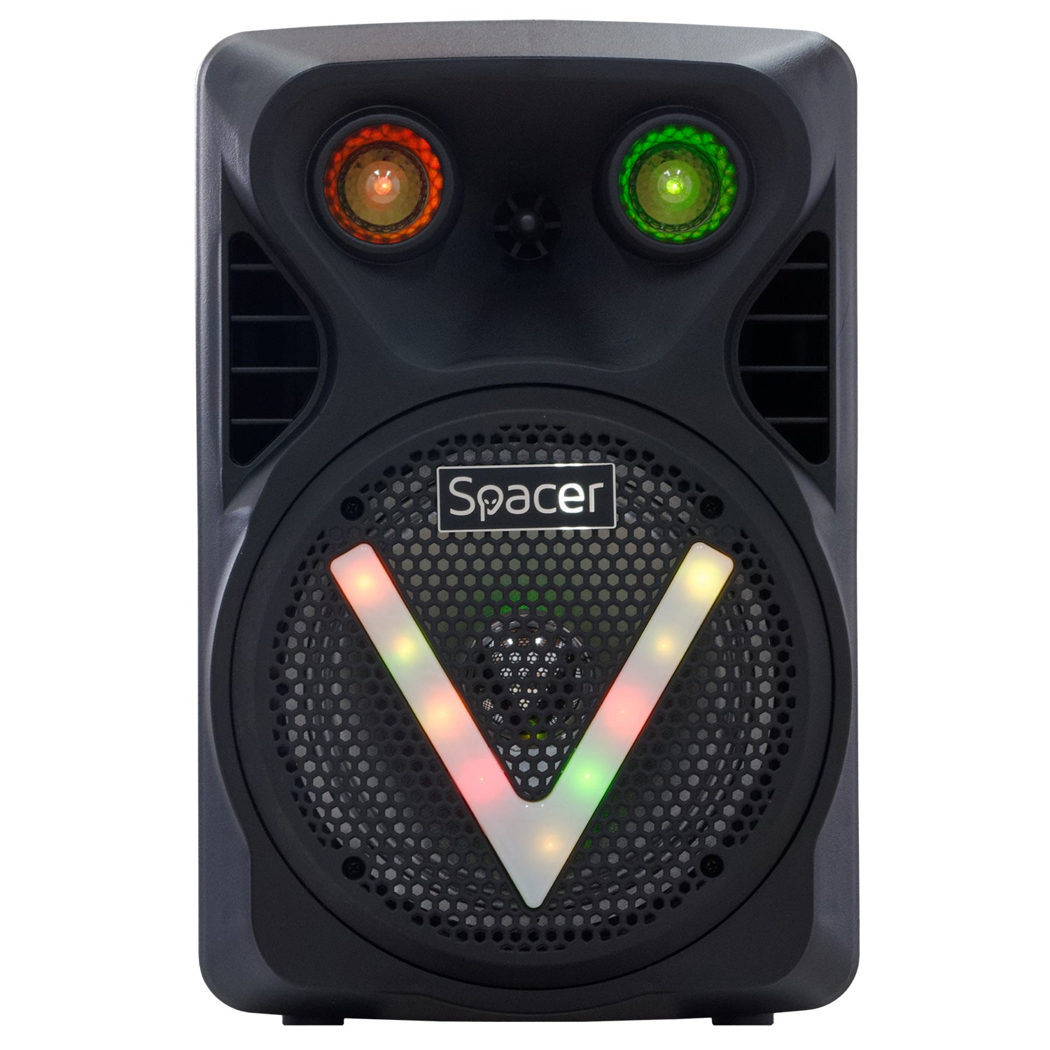 BOXA SPACER portabila bluetooth WildCat, tip troler, RMS: 35W, 8" woofer, acumulator 3.7V 1800 mAh, input : AUX audio, USB/microSD, remote control, wireless microphone, black, "SPBO-WildCat" (include TV 10lei)