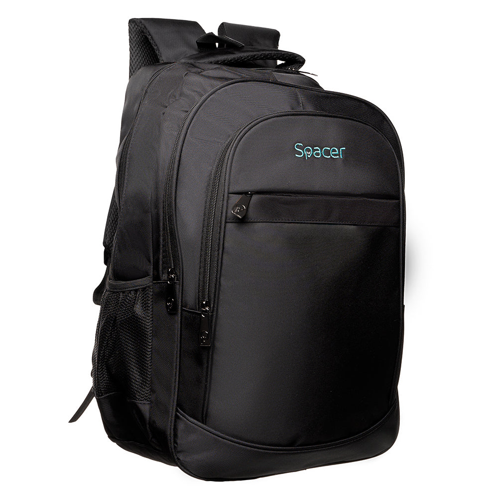 RUCSAC SPACER CHICAGO BLACK, pt. notebook de max. 17", 3 compartimente, buzunar frontal, buzunar lateral x 2,2 manere, waterproof, poliester, negru, "Chicago", "SPBP-CHICAGO-BK"