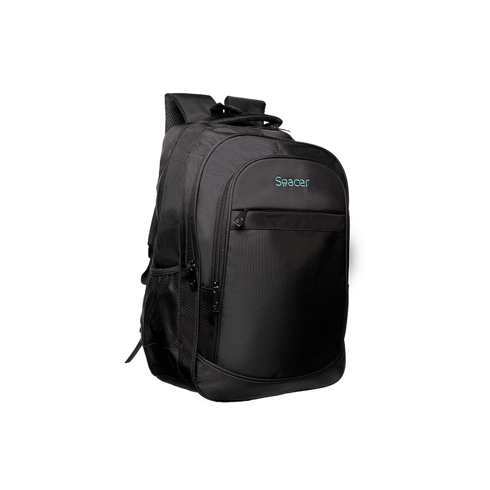 RUCSAC SPACER CHICAGO BLACK, pt. notebook de max. 17", 3 compartimente, buzunar frontal, buzunar lateral x 2,2 manere, waterproof, poliester, negru, "Chicago", "SPBP-CHICAGO-BK"