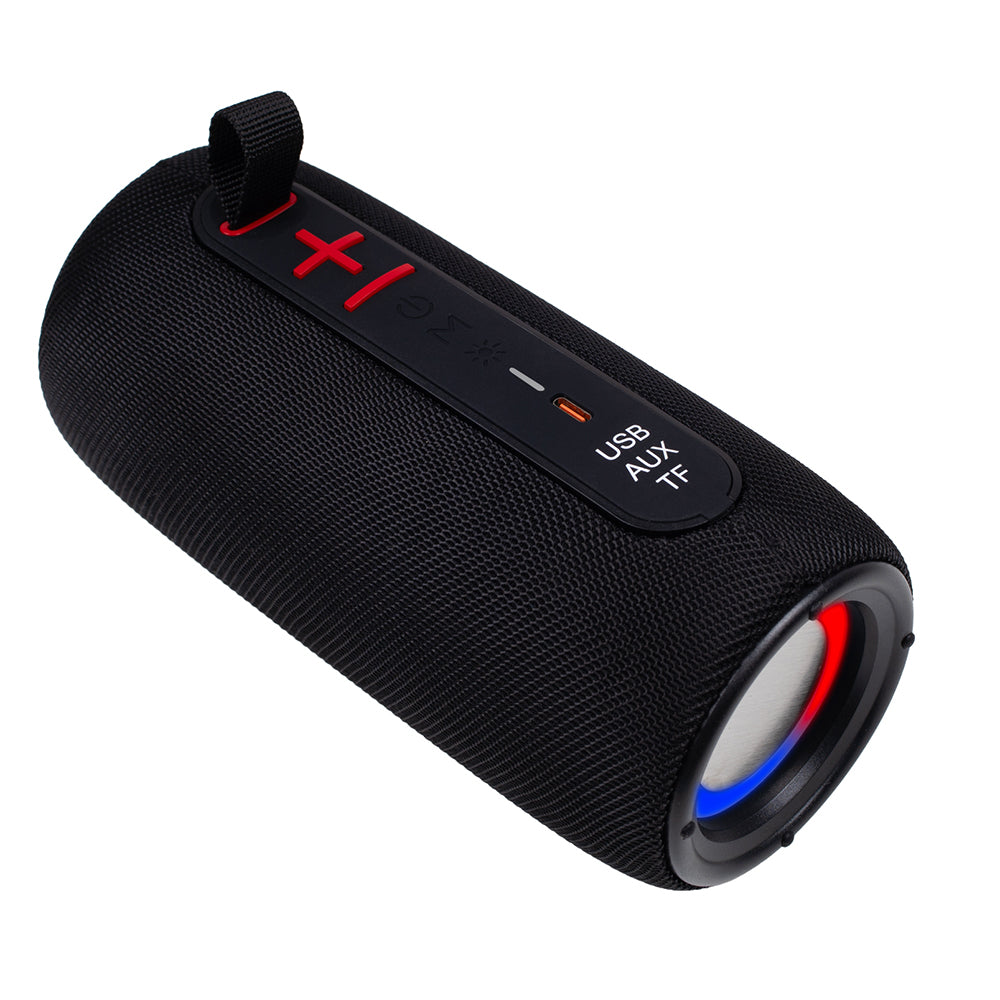 BOXA SPACER portabila bluetooth, ROCKER-BK, RMS: 10W (5W x 2), RGB, acumulator 1800mAh, timp de functionare pana la 5 ore, pana la 10m, AUX, FM radio, microSD, USB, incarcare USB Type-C, BLACK, "SPBS-ROCKER-BK"