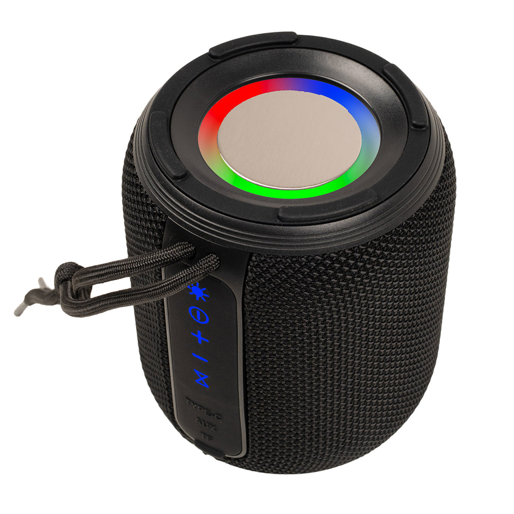BOXA SPACER portabila bluetooth, YOUPI-BK, RMS: 6W, RGB, acumulator 1800mAh, timp de functionare pana la 5 ore, pana la 10m, AUX, FM radio, microSD, incarcare USB Type-C, IPX5, BLACK, "SPBS-YOUPI-BK"