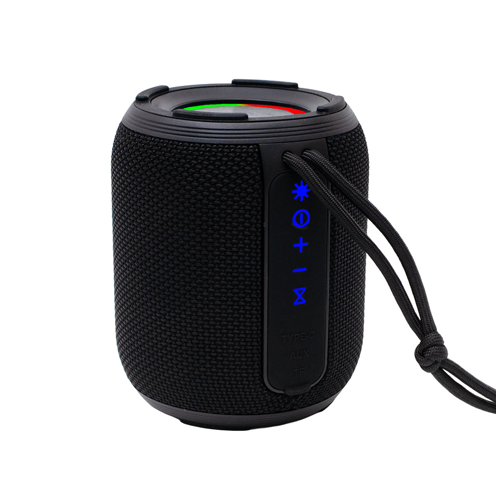 BOXA SPACER portabila bluetooth, YOUPI-BK, RMS: 6W, RGB, acumulator 1800mAh, timp de functionare pana la 5 ore, pana la 10m, AUX, FM radio, microSD, incarcare USB Type-C, IPX5, BLACK, "SPBS-YOUPI-BK"