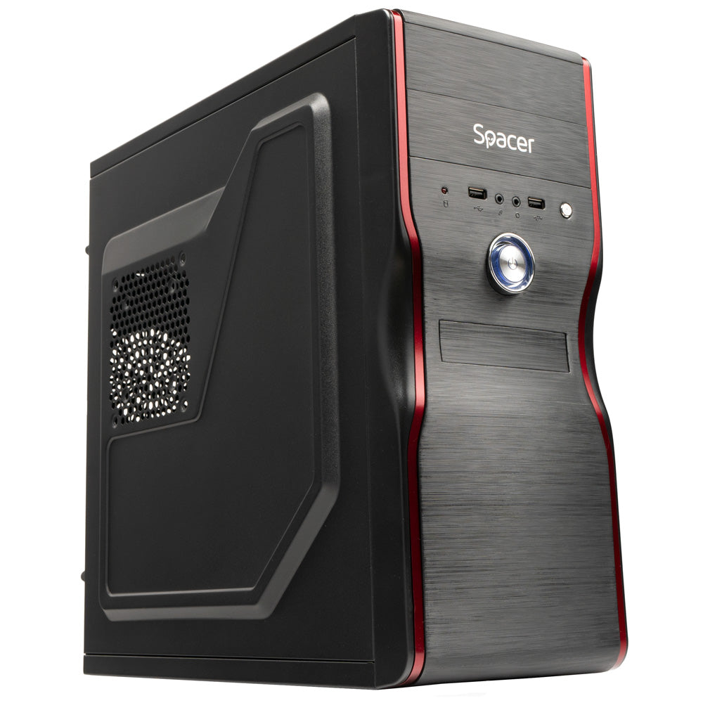 CARCASA SPACER, Middle Tower, ATX, "MERCURY", 450 (230W for 450 Desktop PC), USB 2.0 x 2, Jack 3.5mm x 2, "SPC-MERCURY"